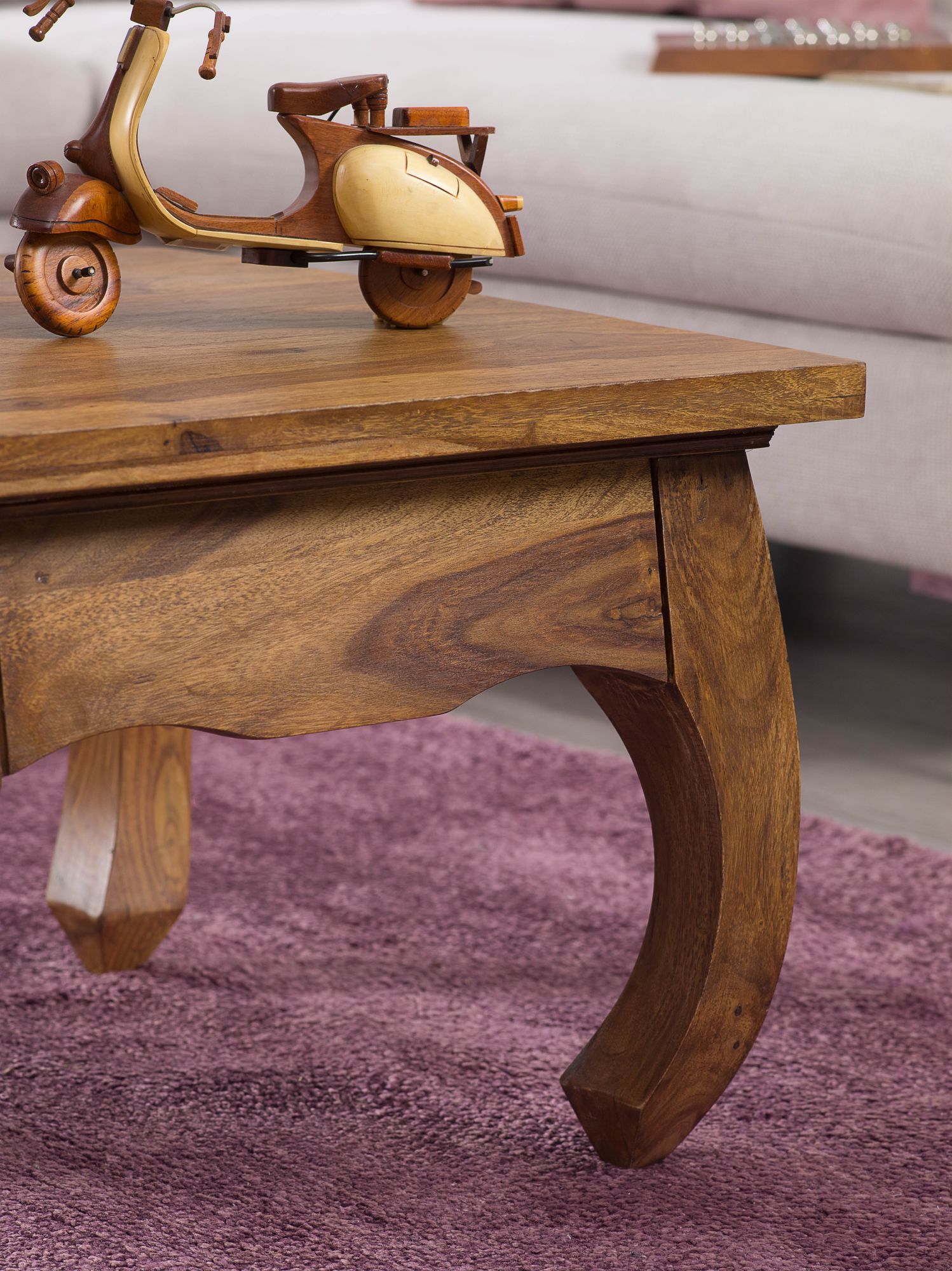 Couchtisch Rognan Massivholz Dunkelbraun 60 × 60 cm