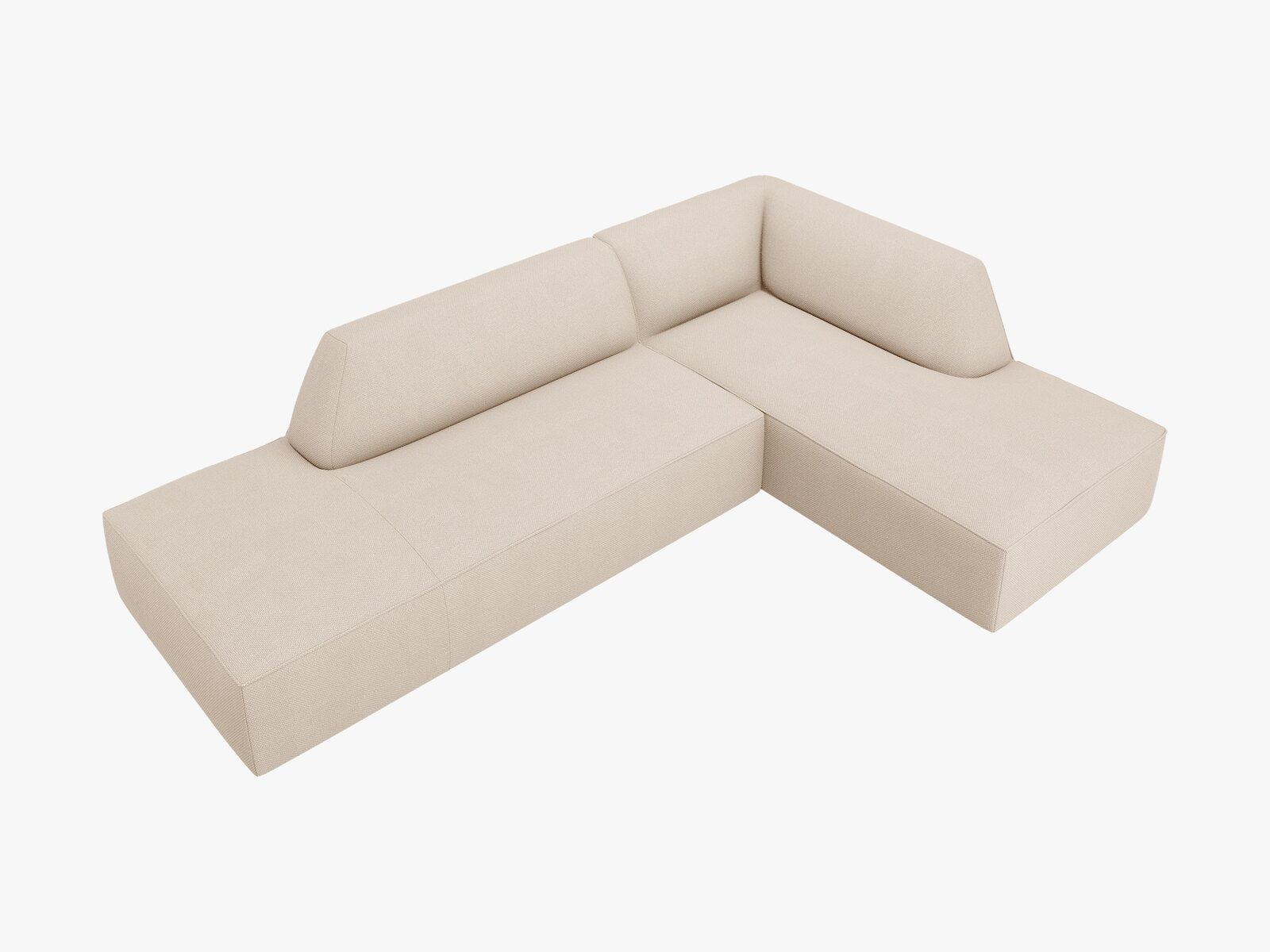 Micadoni Ecksofa Ruby 4-Sitzer Rechts Strukturierter Stoff Ottawa Beige