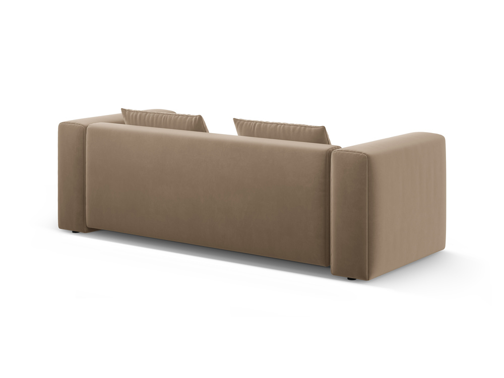 Cosmopolitan Design Schlafsofa Verona 3-Sitzer mit Bettkasten Samt Casino Mandelbeige