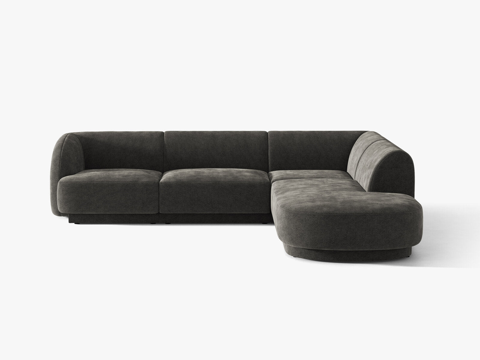 Micadoni Ecksofa Miley 6-Sitzer Chenille Eden Dunkelgrau Rechts