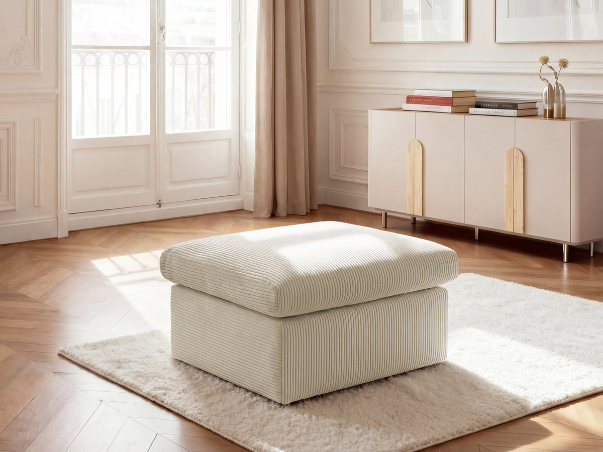 Bobochic Enore Pouf Cordsamt Beige