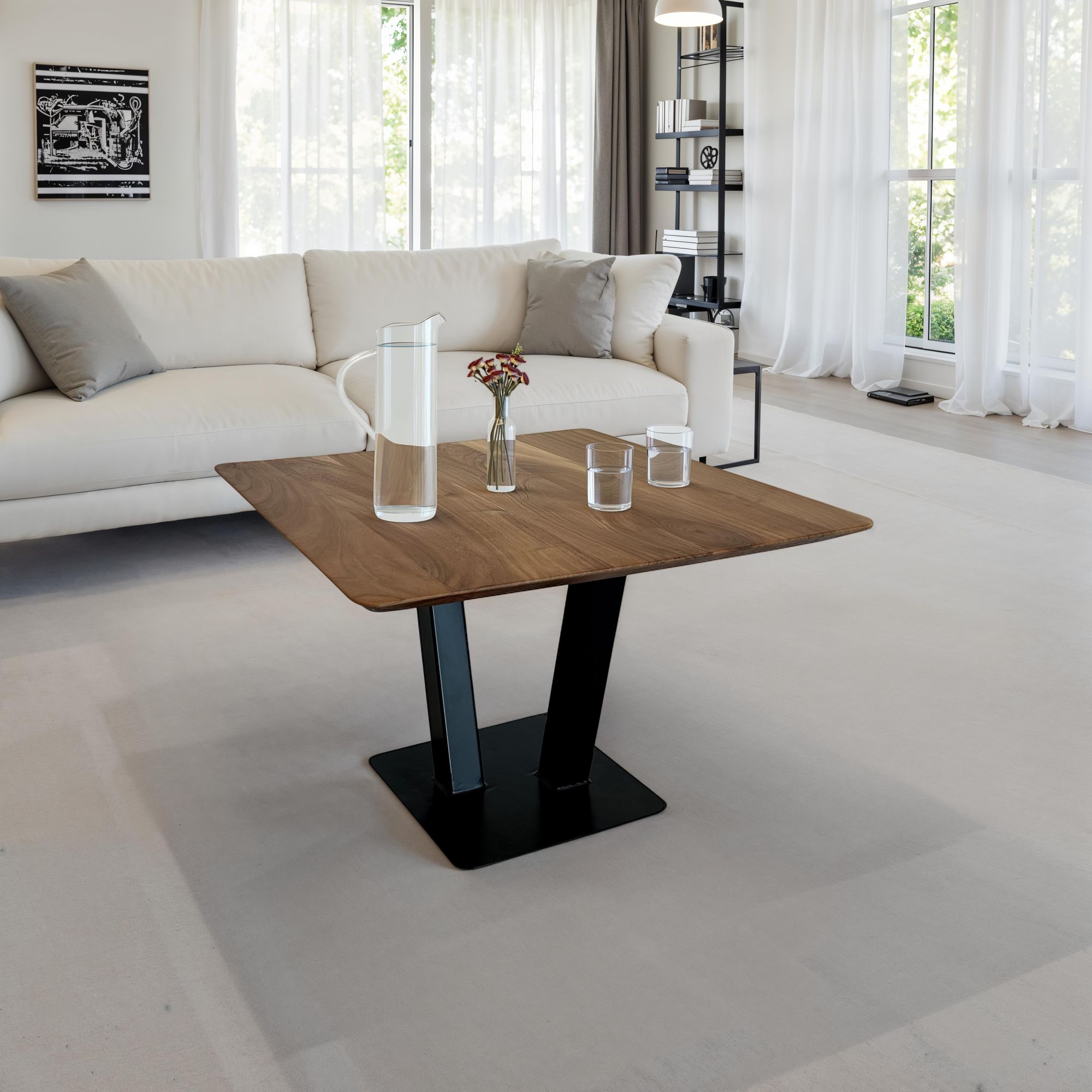 Couchtisch Hjelme Massivholz Akazie 60 × 60 × 40 cm