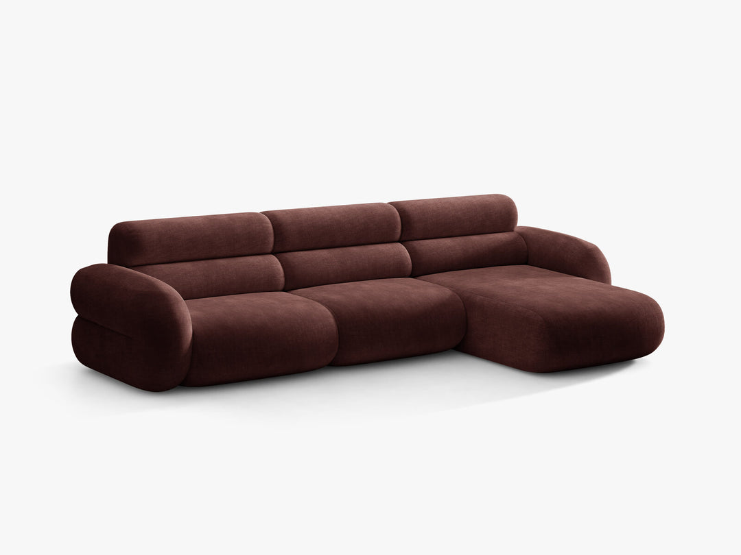 Micadoni Neo Ecksofa 4-Sitzer Rechts Chenille Golden Kirschbaum