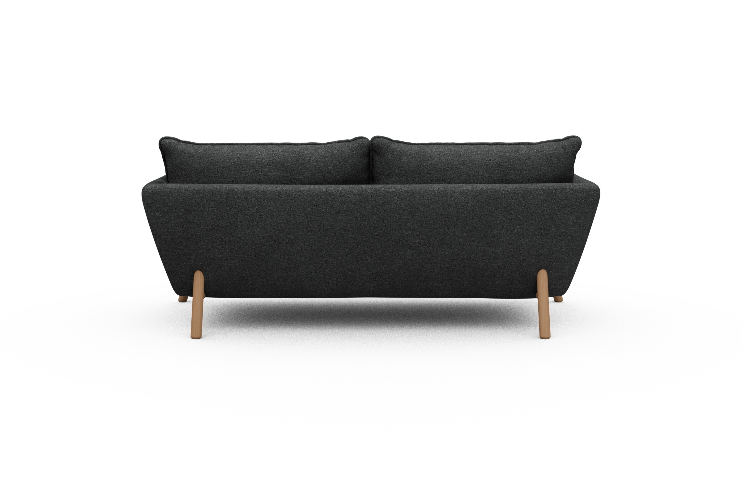 Sofa Emil PREMIUM 2-Sitzer Beinfarbe Eiche Natur Boucle-Charcoal