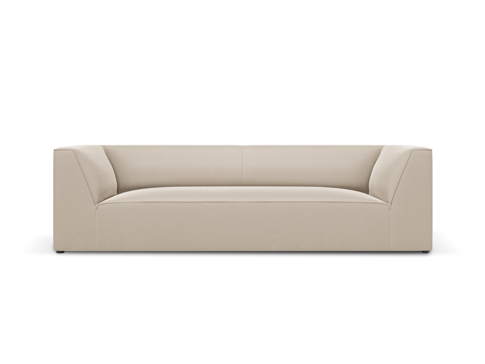 3-Sitzer Velvet Sofa Ruby | Bezug Beige | Beinfarbe Black Plastic
