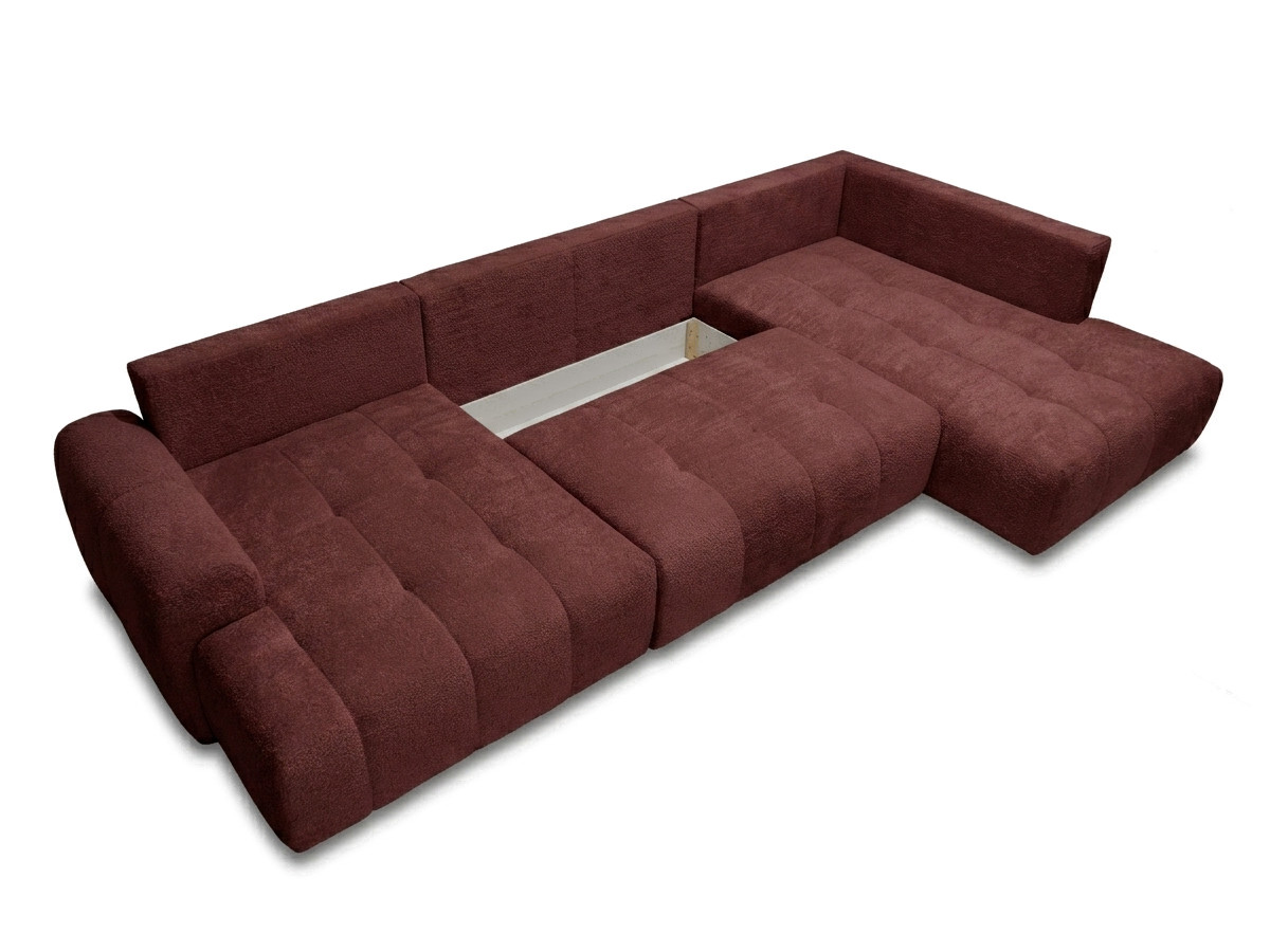 Bobochic Roxelane Wohnlandschaft Bouclé-Stoff Rot Ecke rechts