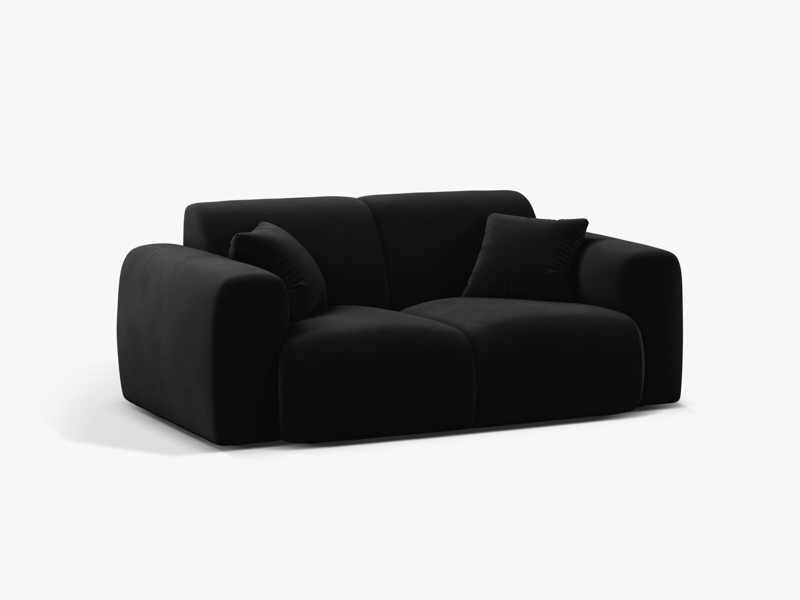 Micadoni Sofa Molino 2-Sitzer Samt Casino Schwarz