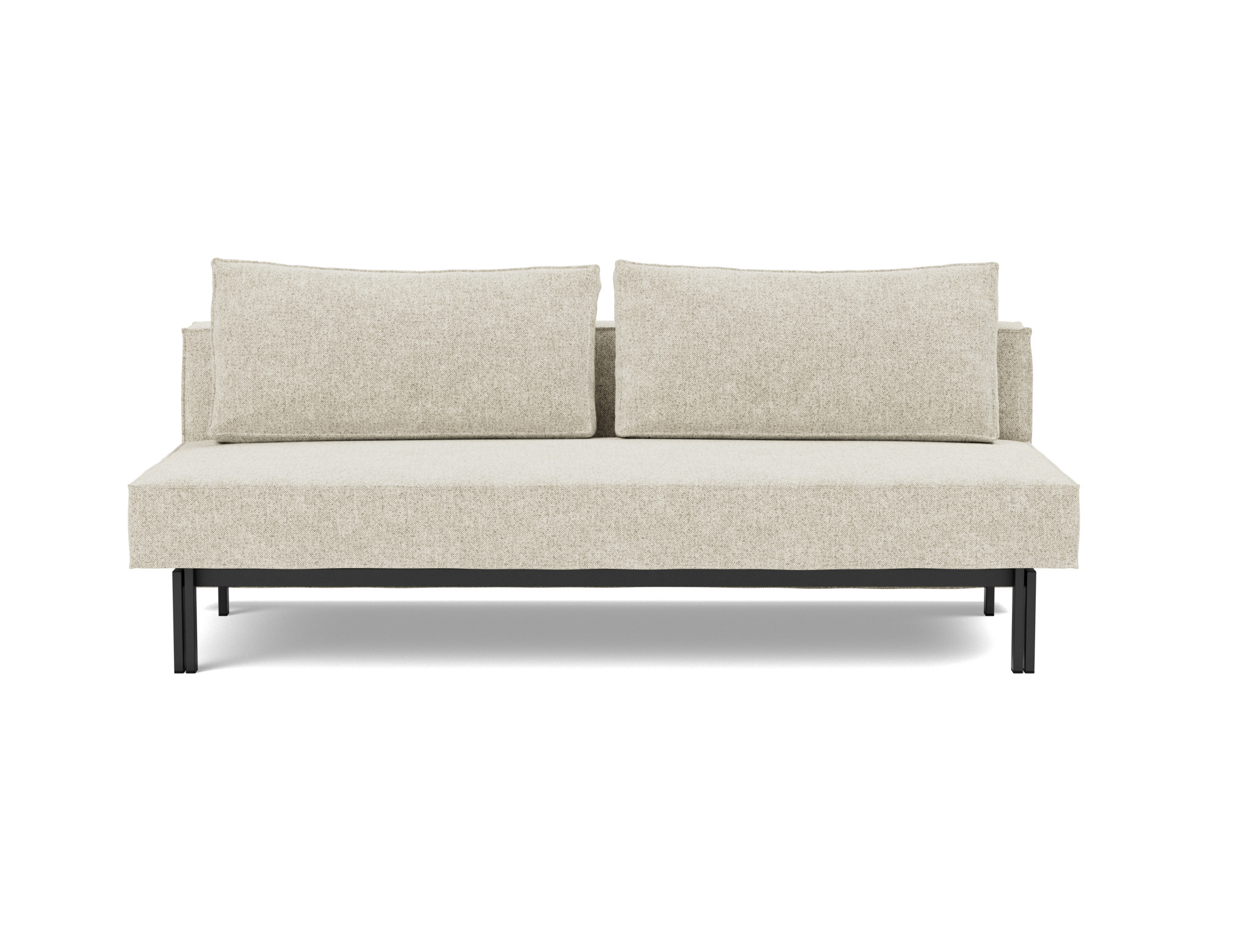 Schlafsofa Sly Strukturierter Stoff Taura 357-Off-White Beine Schwarzes Metall