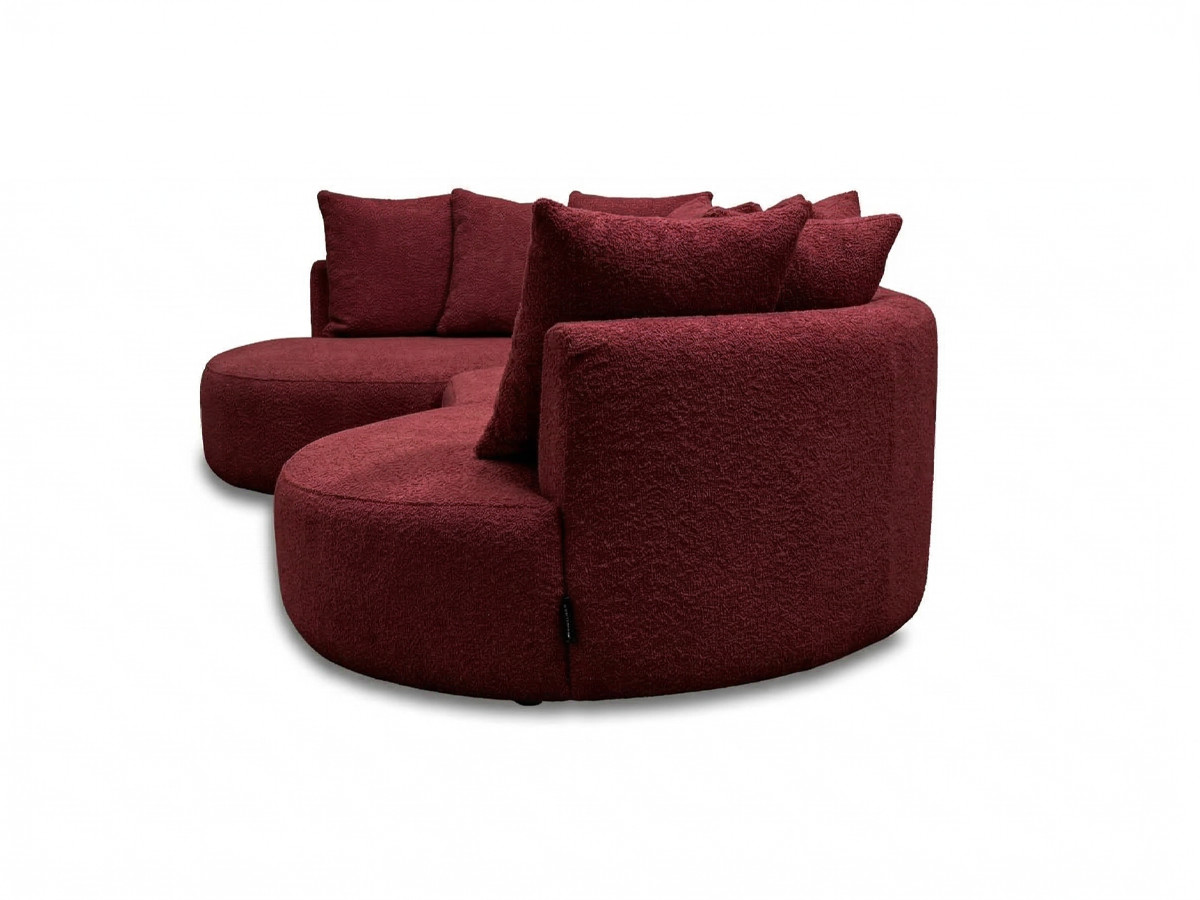 Bobochic Calypso Ecksofa Bouclé-Stoff Bordeaux Ecke links