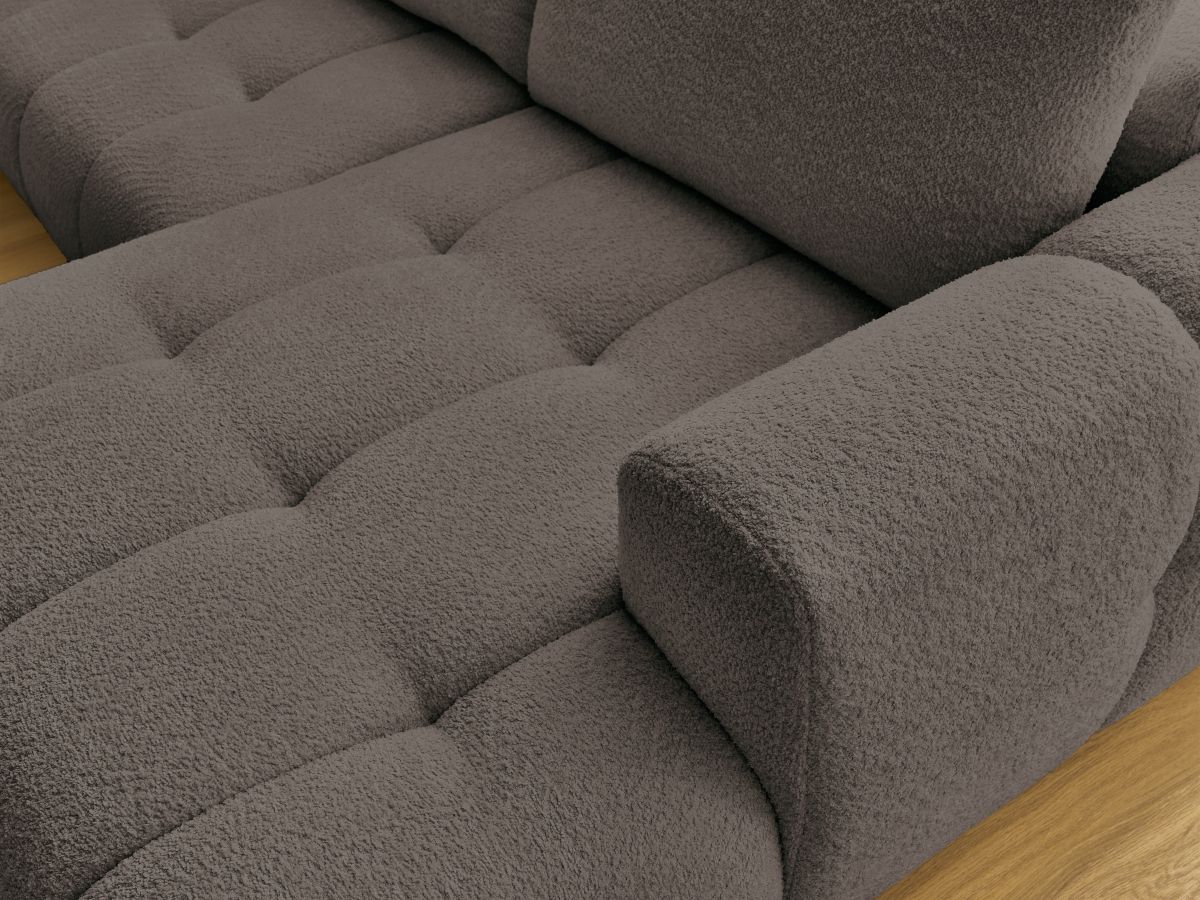 Bobochic Fuji Wohnlandschaft mit Pouf Bouclé-Stoff Braun Ecke links