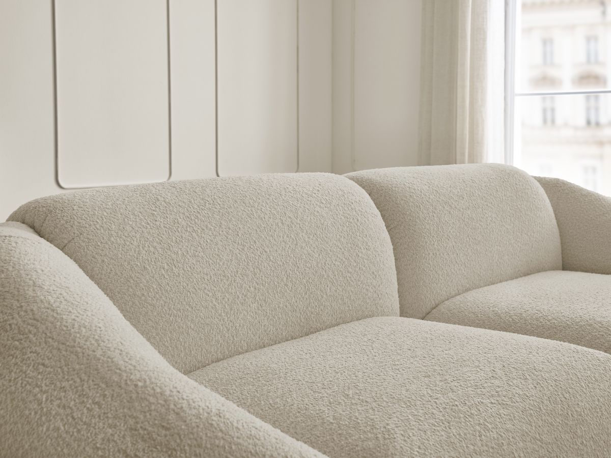 Bobochic Tina Sofa 3-Sitzer Bouclé-Stoff Beige
