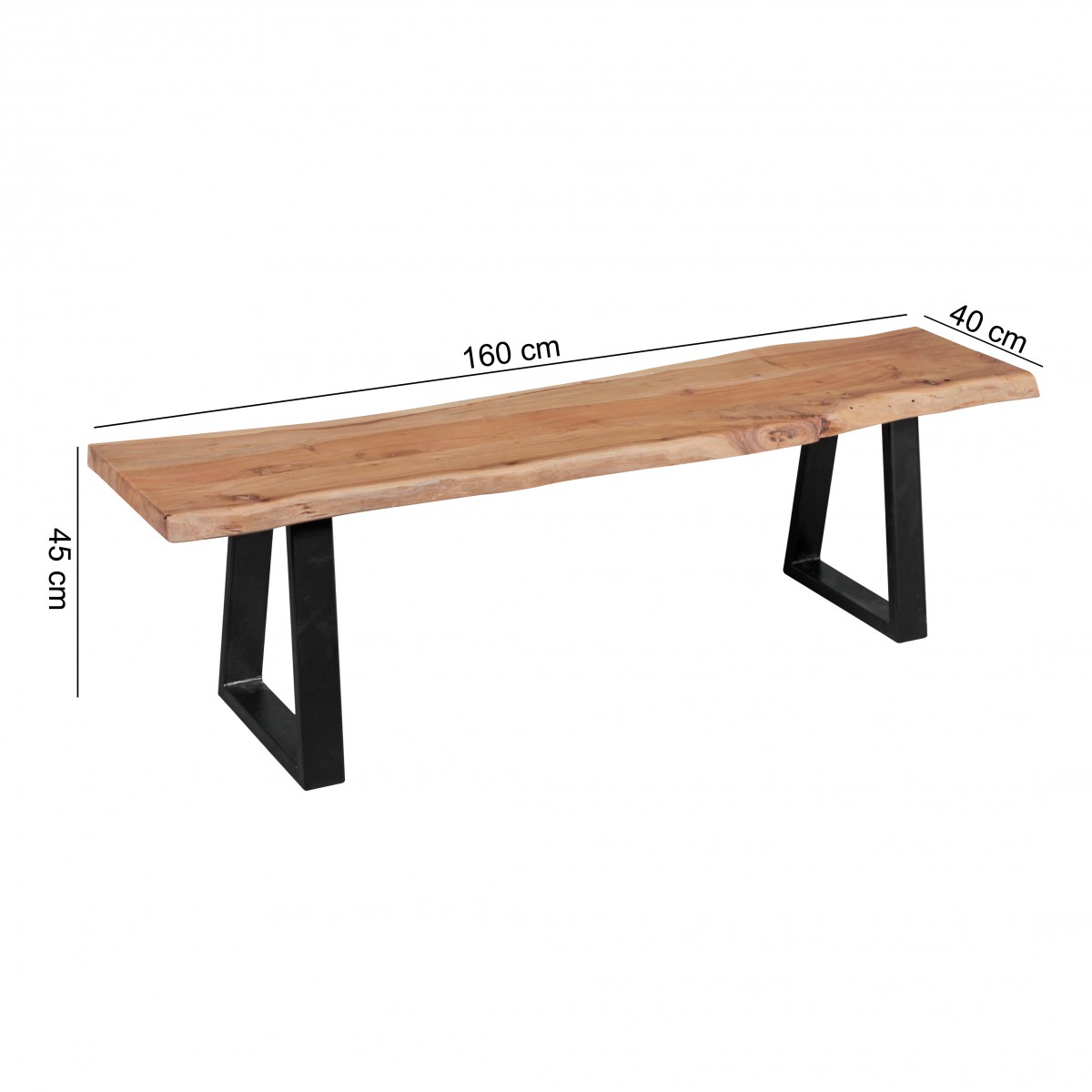 Essbank Baldur Akazie Massivholz 160 × 40 × 45 cm