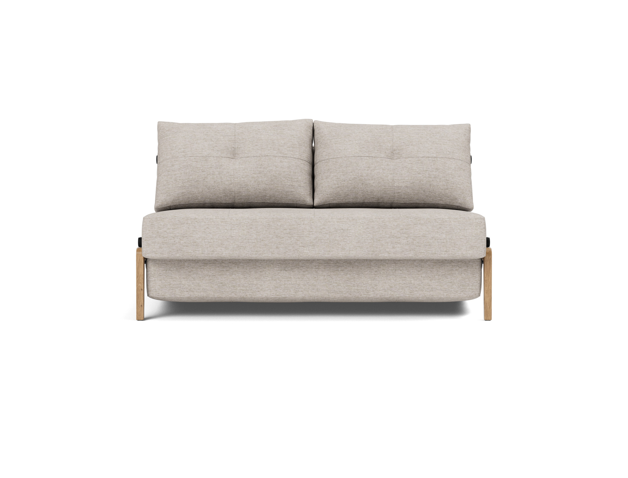 Schlafsofa Cubed 140 Chenille Yuveno 471-Sand Beine Eiche