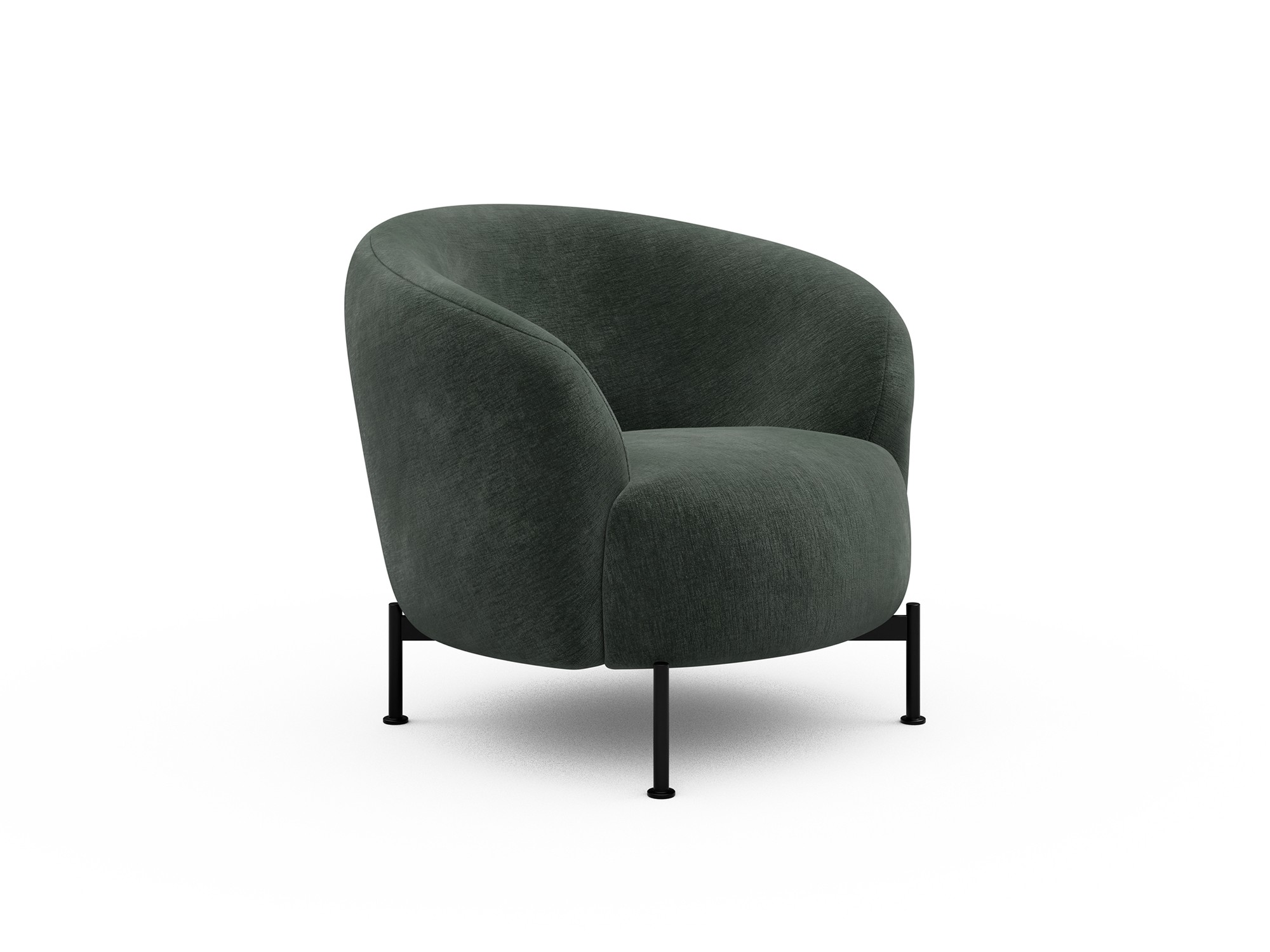 Sessel Ronda X-Metallgestell Schwarz Samt Smooth 814-Laurel-Green