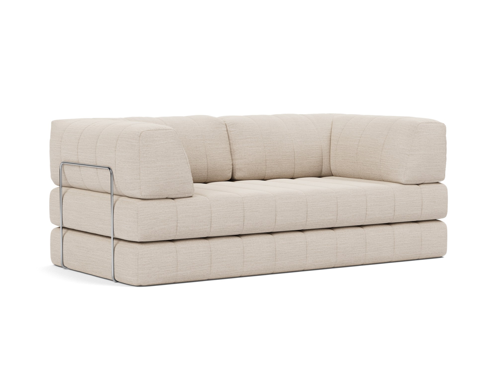 Schlafsofa CozyPad mit Armlehnen Webstoff Blida 612-Sand-Grey