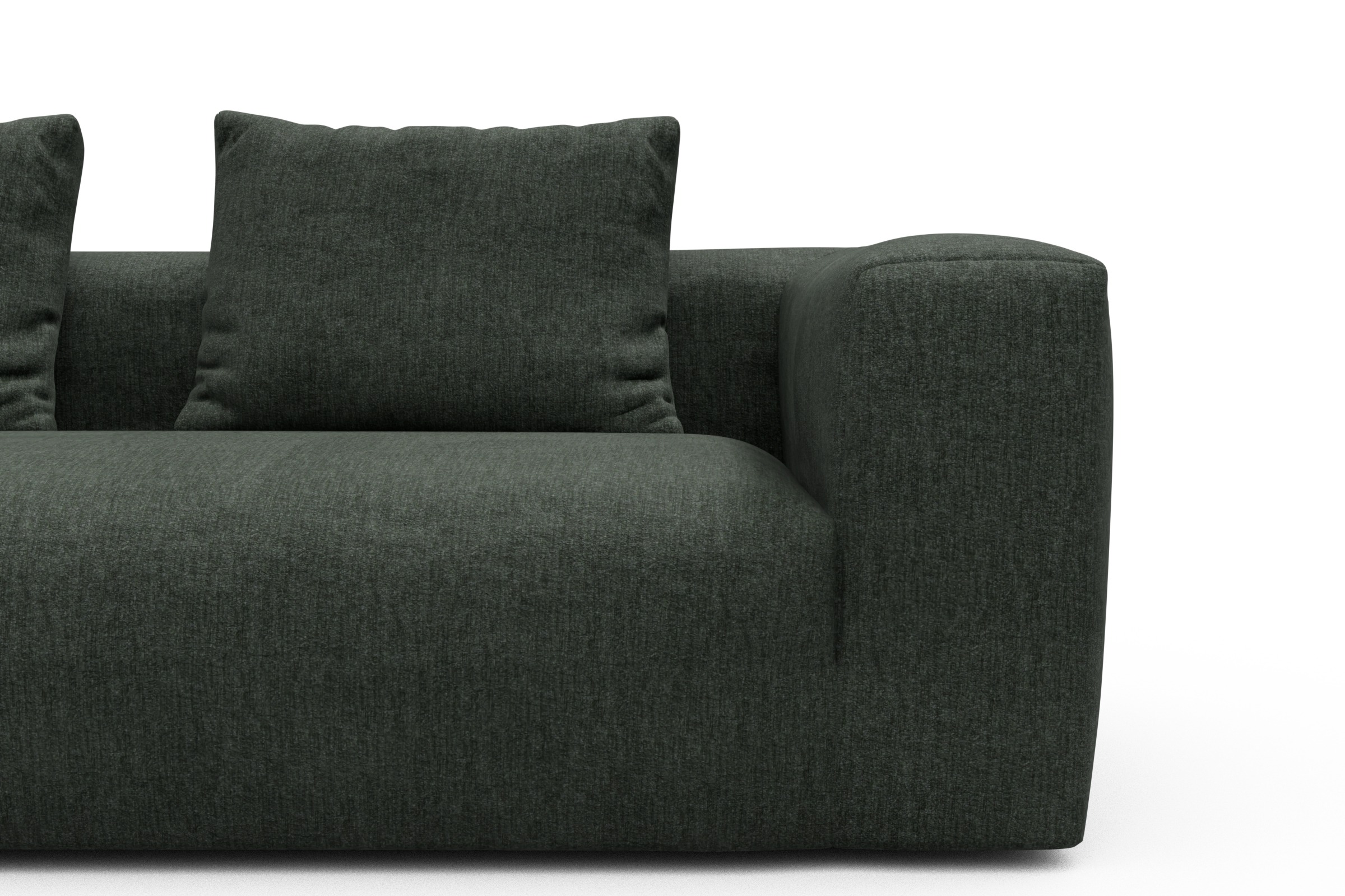 Wohnlandschaft Fred mit 2-Sitzer und Chaiselongue beidseitig Aivi-Pine-Green