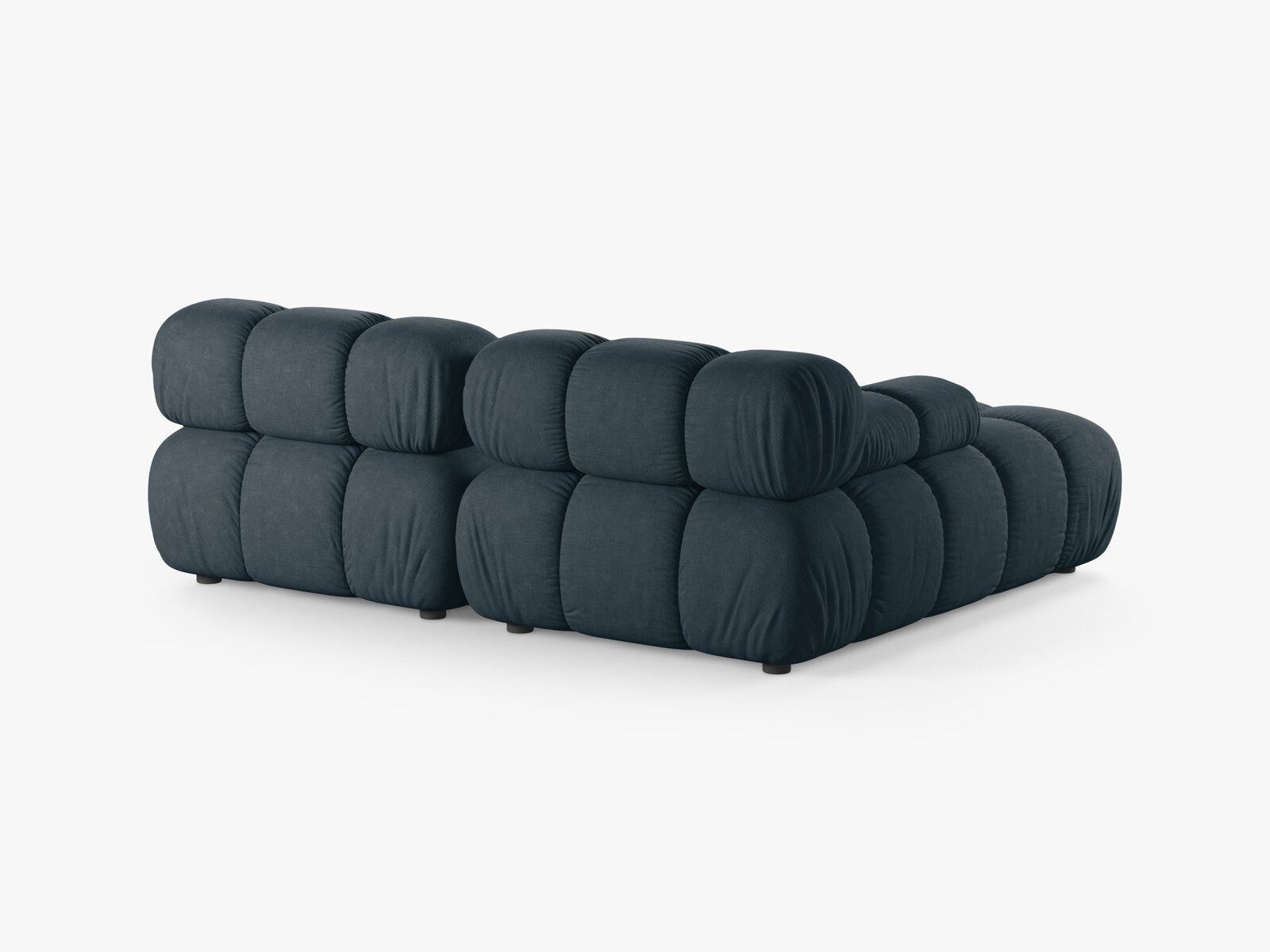 Micadoni Modulares Ecksofa Bellis 3-Sitzer Links Strukturierter Stoff Liberty Dunkel Petrol