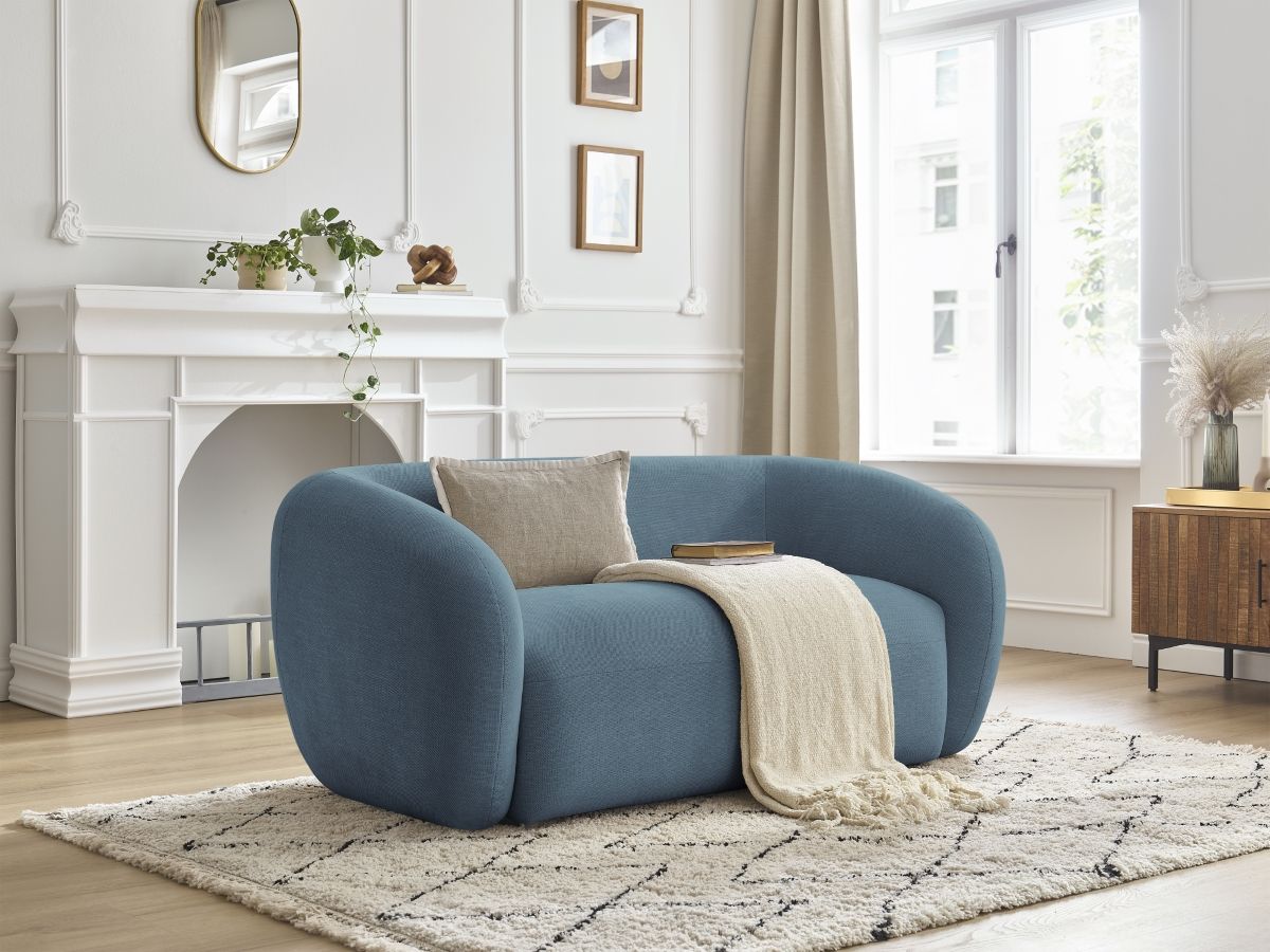 Bobochic Celine Sofa 2-Sitzer Stoff Hellblau
