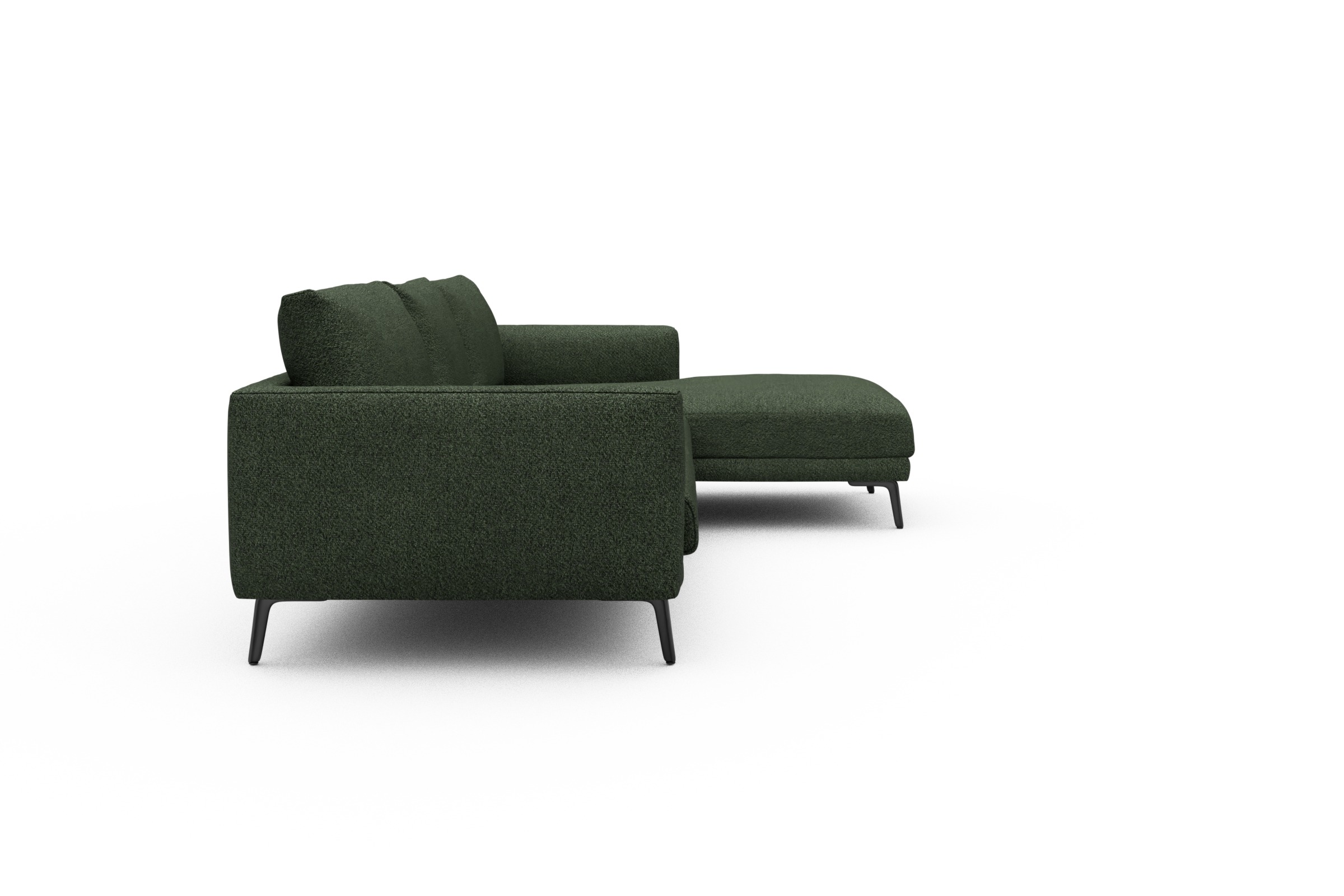 Ecksofa Karl Chaiselongue rechts mit 2,5-Sitzer Vanora-Deep-Green