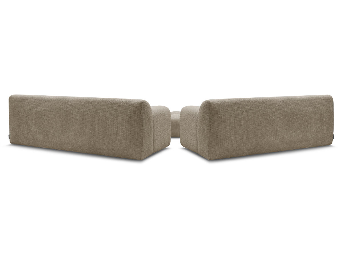 Bobochic Melisse Sofa 5-Sitzer mit Pouf Strukturstoff Taupe