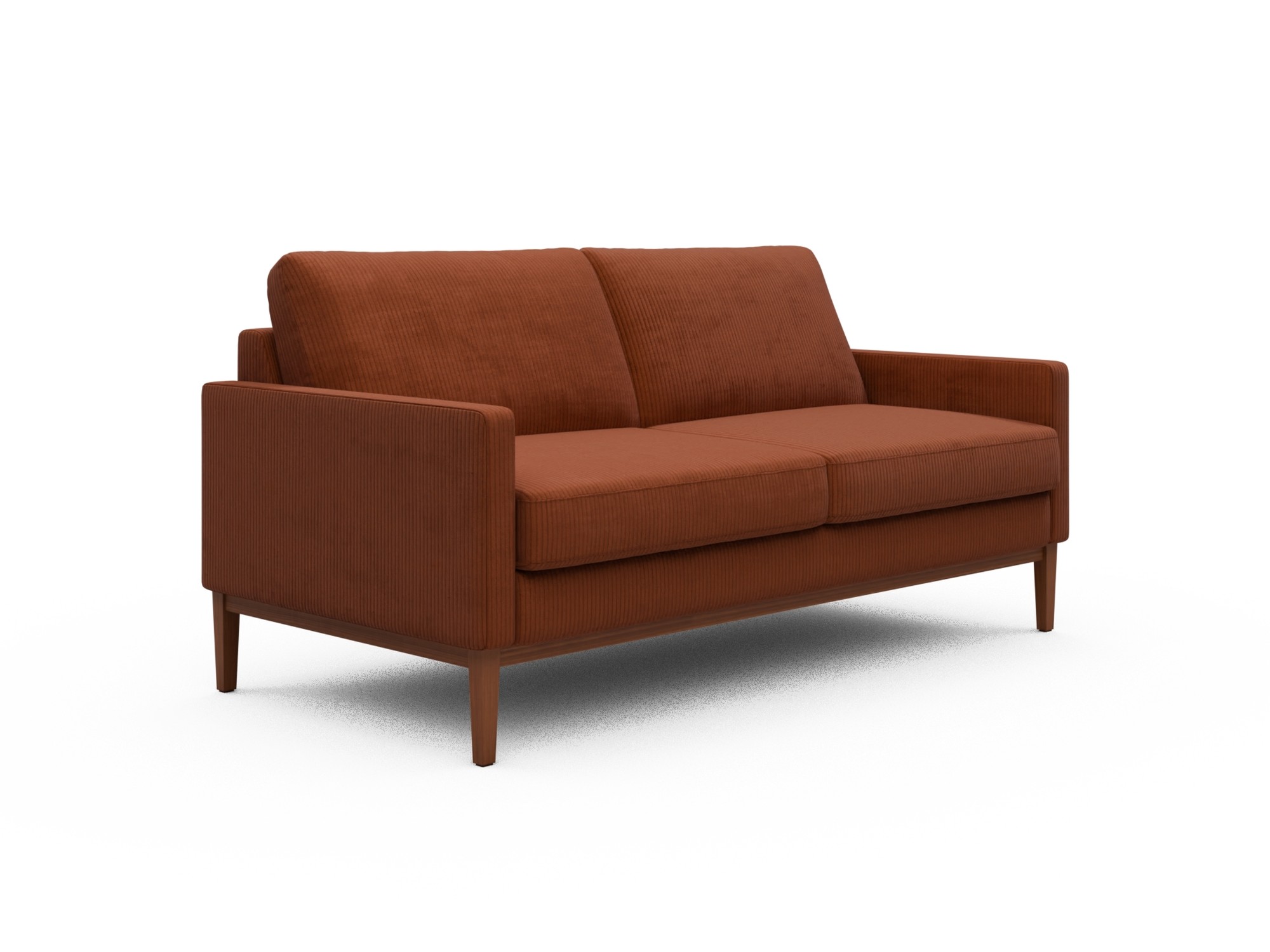 Skandi Home Sofa Bodo 2,5-Sitzer Corduroy-Burnt-Orange moebelfaktor