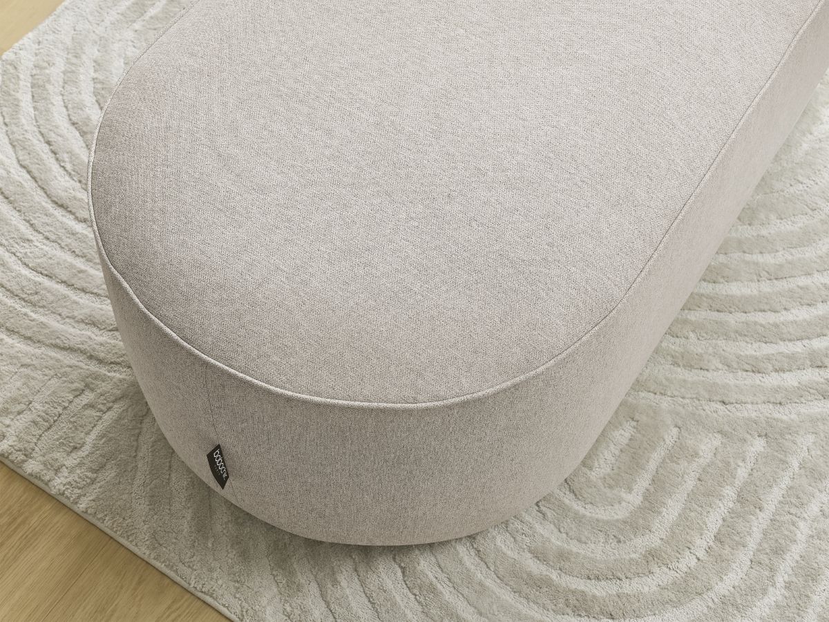 Bobochic Rousseau Pouf Melange-Stoff Beige