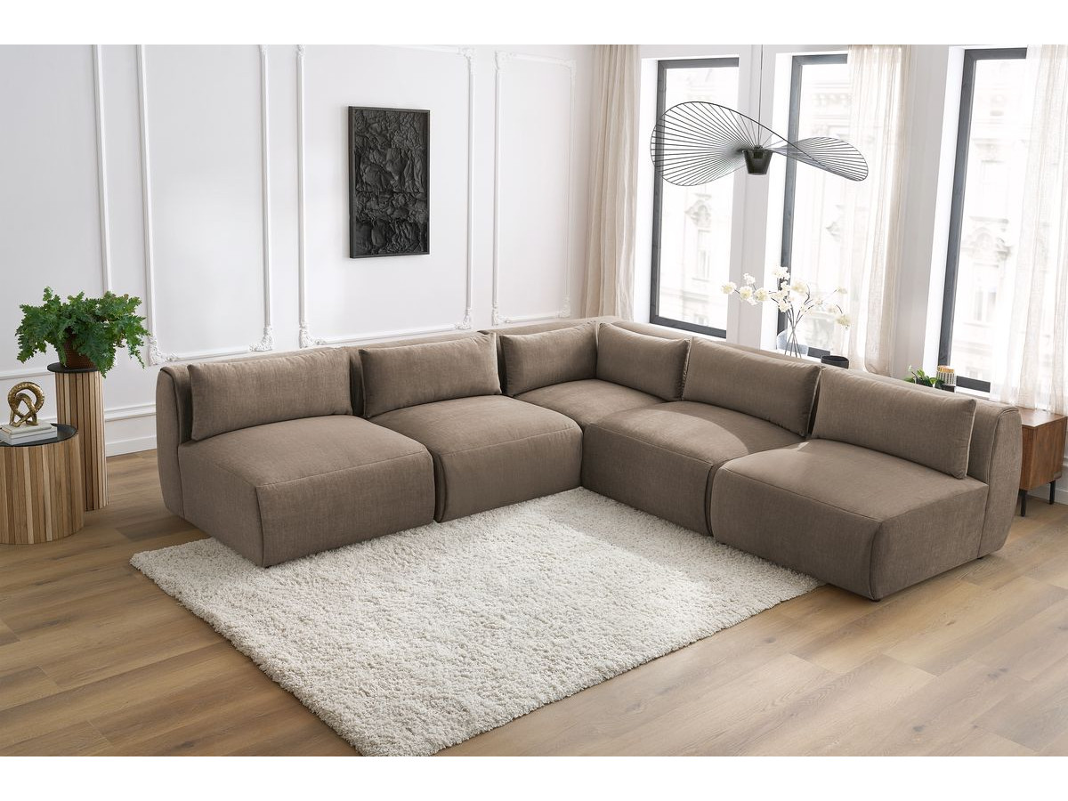 Bobochic Jeanne Ecksofa 299 × 299 cm Samt Taupe