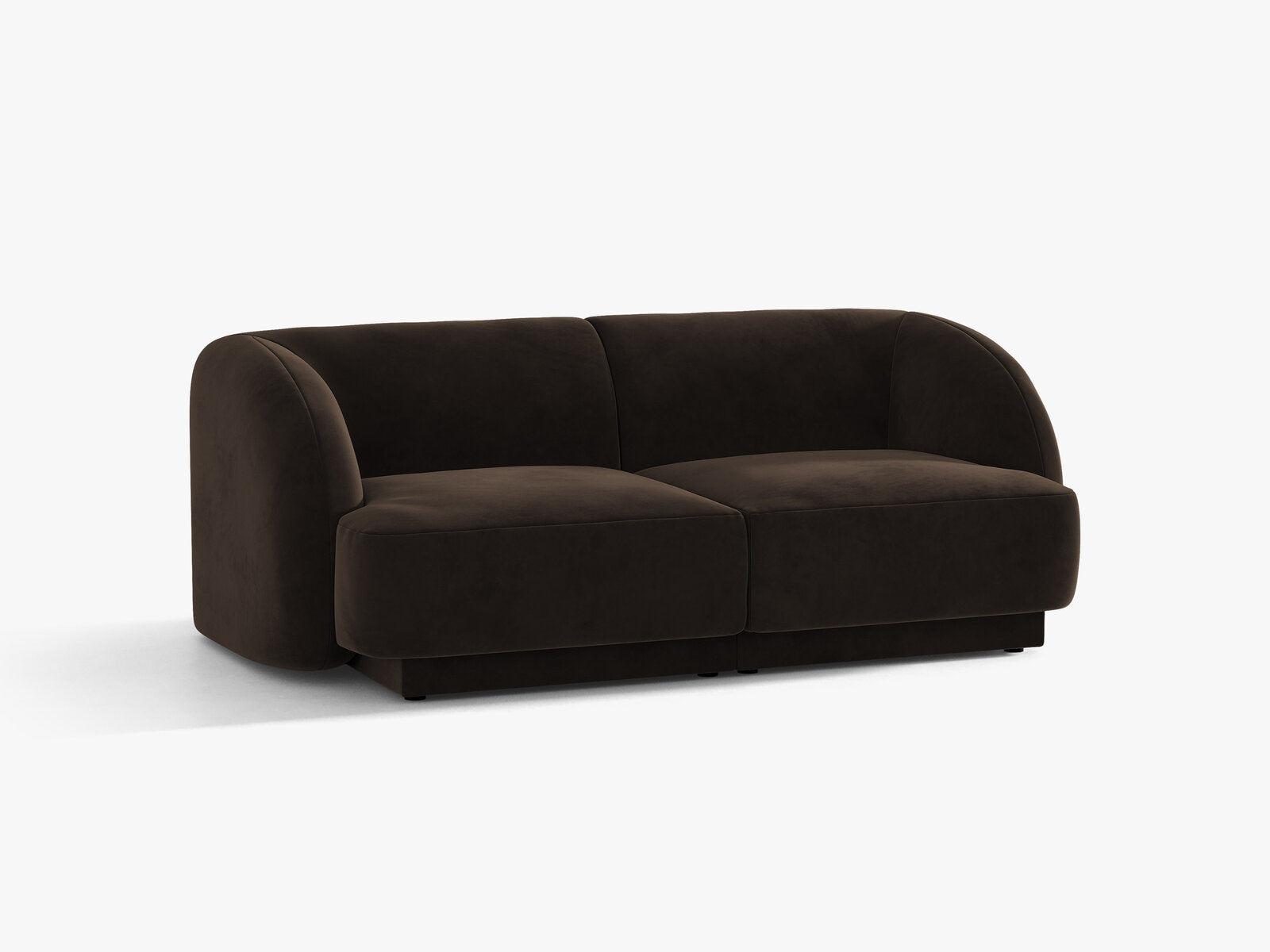 Micadoni Sofa Miley 2-Sitzer Samt Bluvel Dunkelbraun