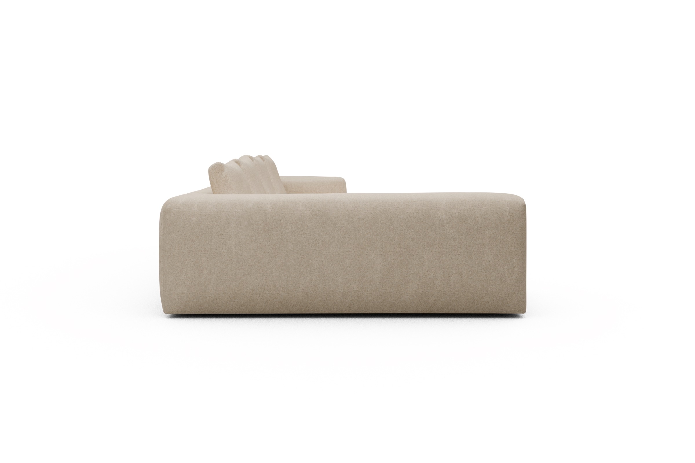 Wohnlandschaft Fred Chaiselongue rechts mit 2-Sitzer und lange Armlehne links Casone-Natural-Beige