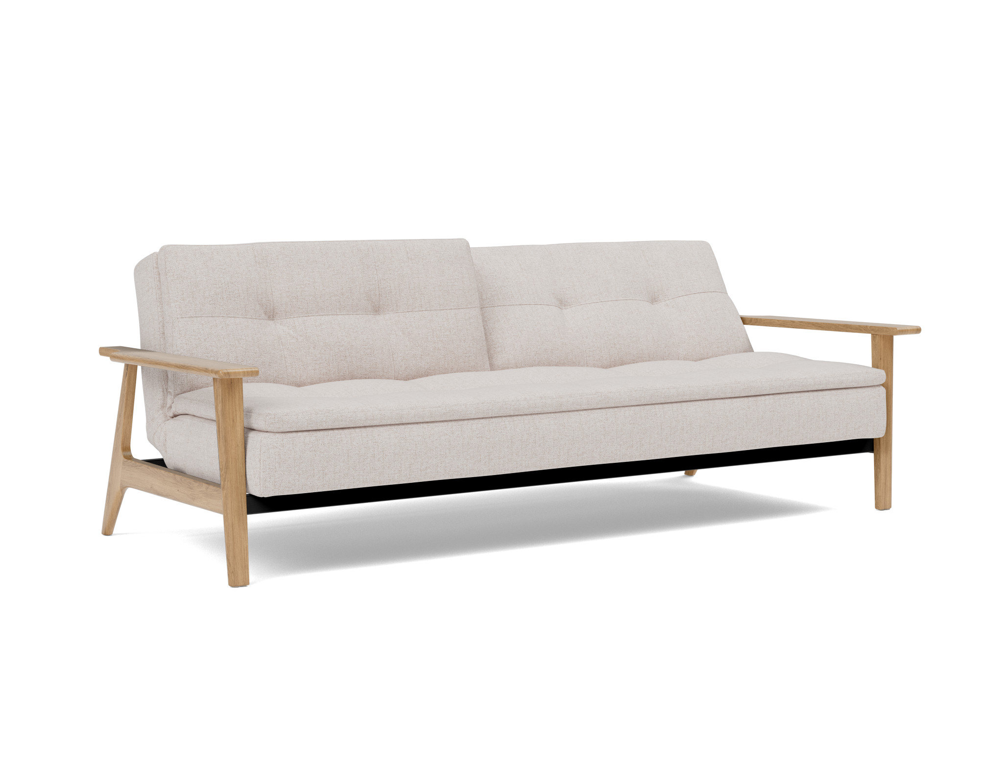 Schlafsofa Dublexo Frej Strukturierter Stoff Weda 300-Weda-Sand