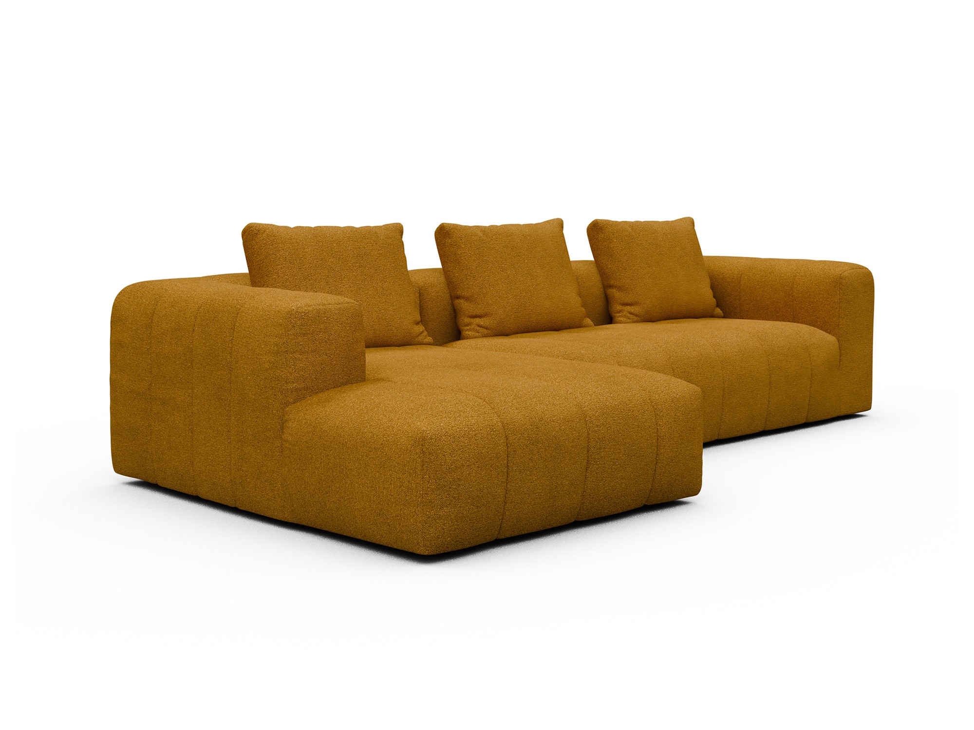 Hugo 2,5-Sitzer Armlehne rechts mit Chaiselongue Boucle-Ochre moebelfaktor