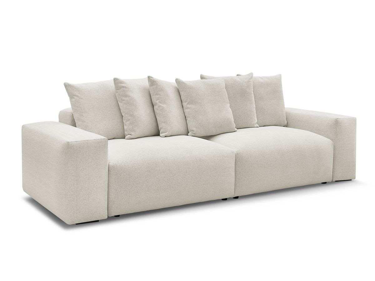 Bobochic Voltaire Sofa 4-Sitzer 320 × 124 cm Melange-Stoff Weiß