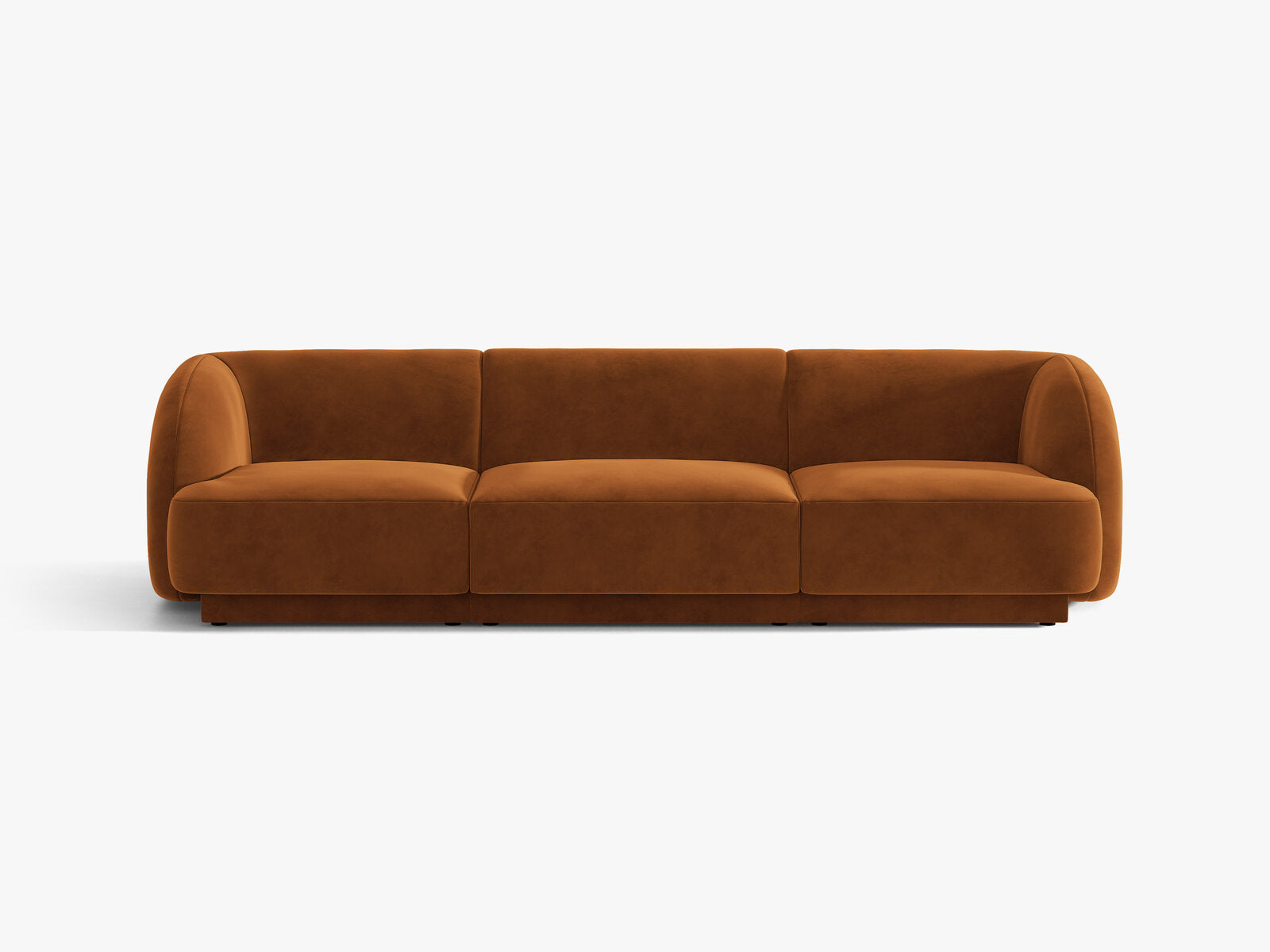 Micadoni Sofa Miley 3-Sitzer Samt Bluvel Terrakotta