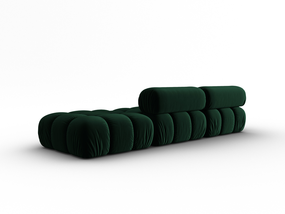 Cosmopolitan Design Modulares Sofa Cortina 4-Sitzer Samt Bluvel Flaschengrün Links