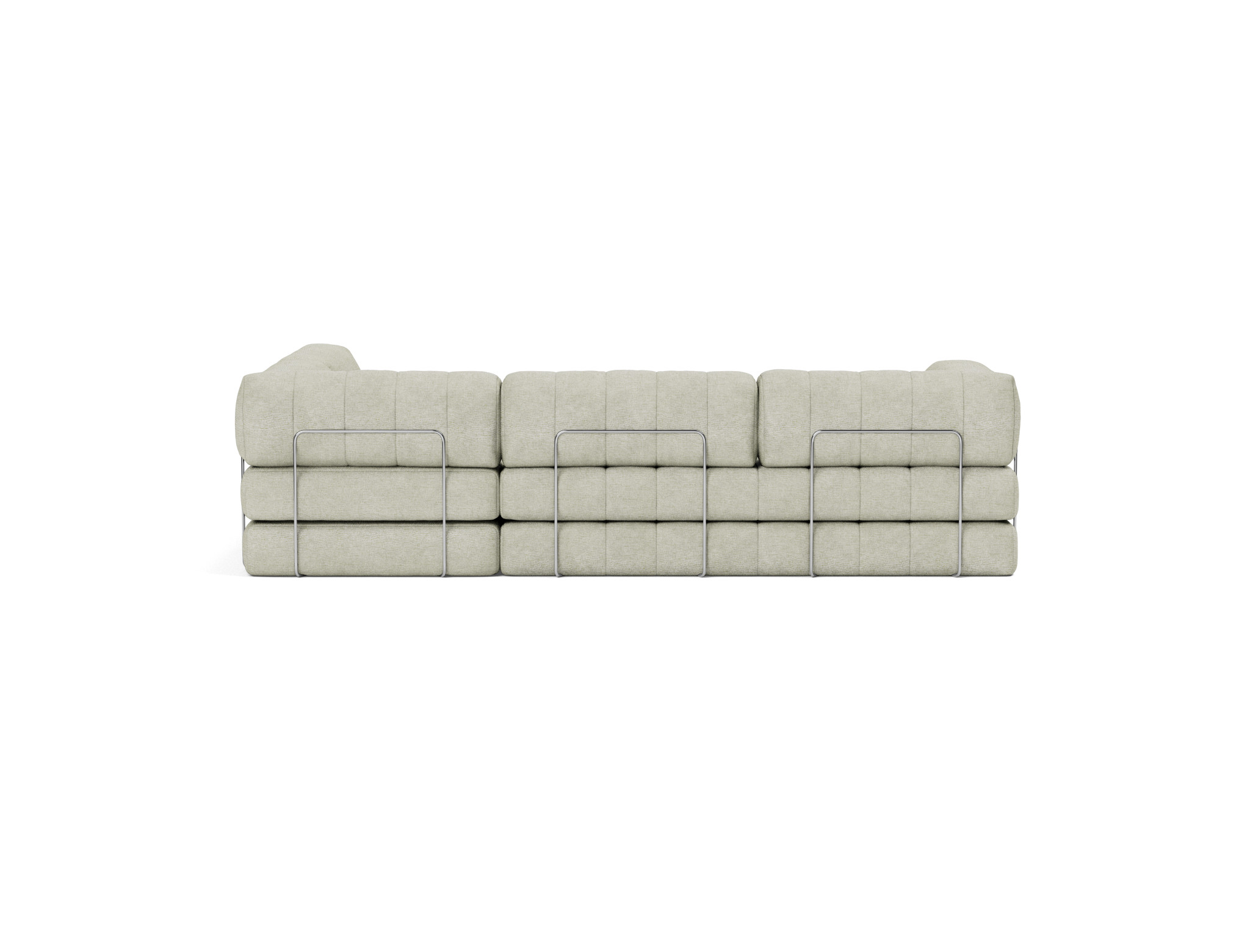 Eck-Schlafsofa CozyPad L-Form mit Armlehne Flachgewebe Avella 280-Sand