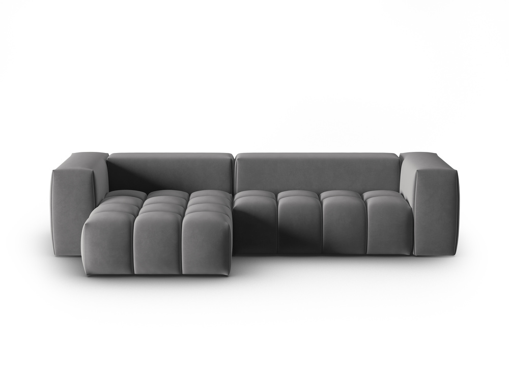 Cosmopolitan Design Ecksofa Verona 3-Sitzer Samt Casino Anthrazit Links