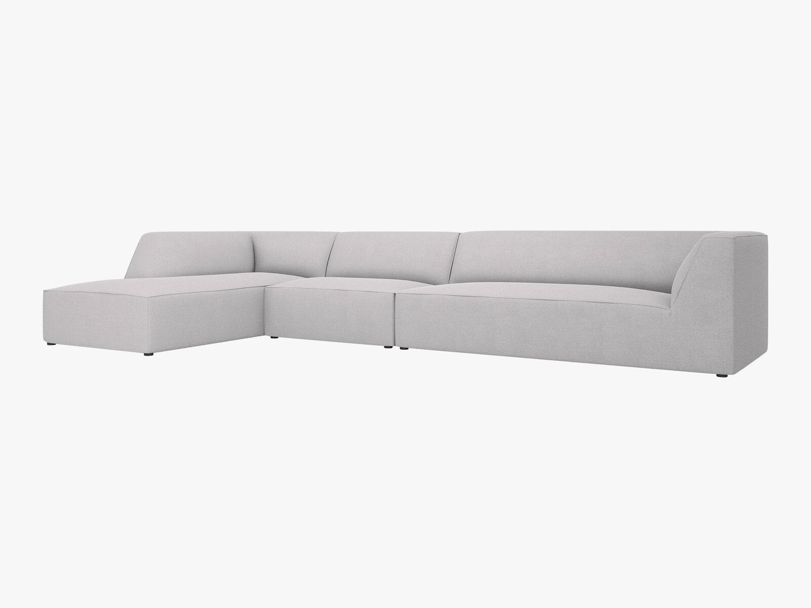 Micadoni Ecksofa Ruby 5-Sitzer Links Strukturierter Stoff Ottawa Hellgrau