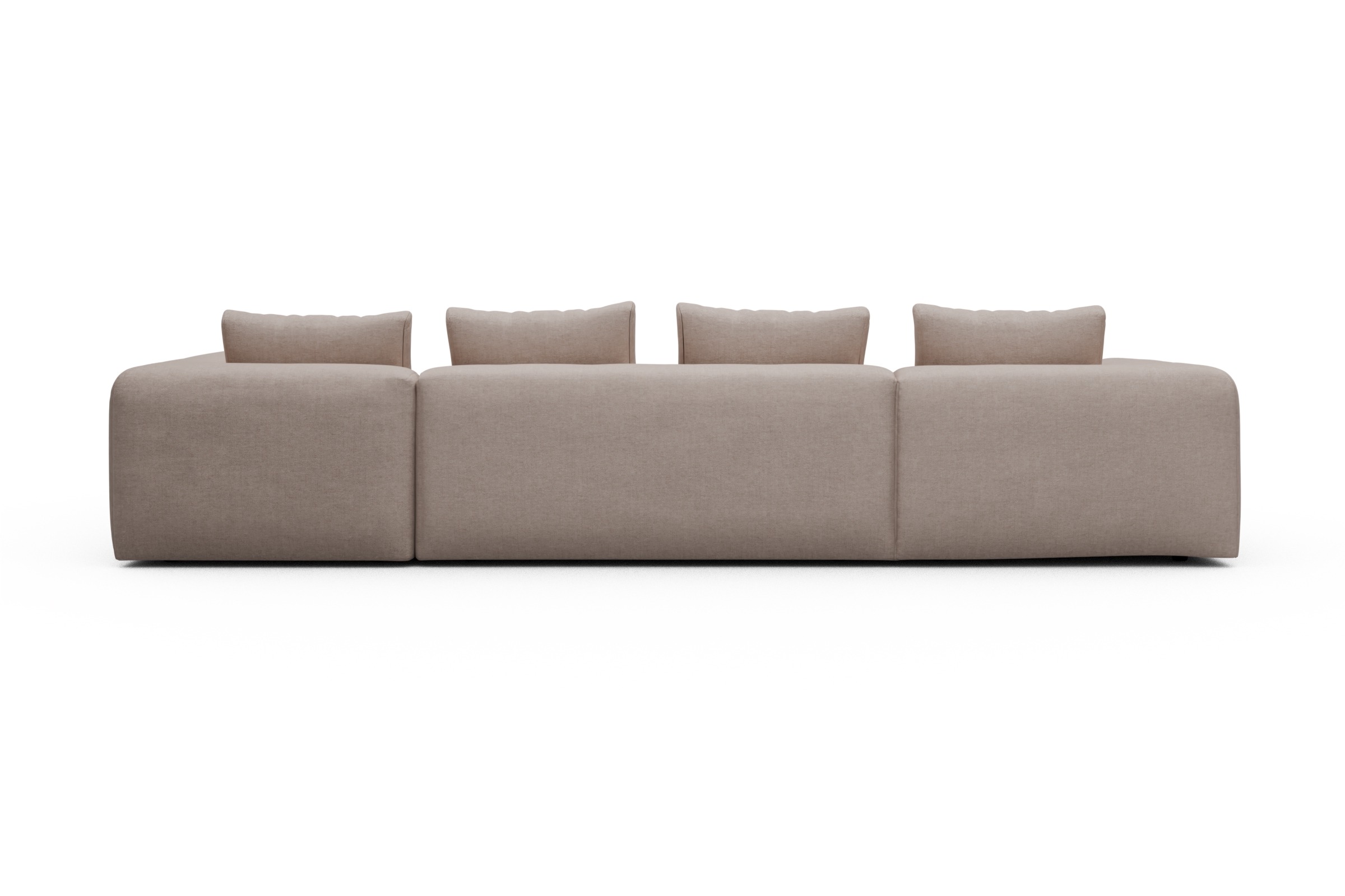 Wohnlandschaft Fred Chaiselongue links mit 2-Sitzer und lange Armlehne rechts Weda-Sand