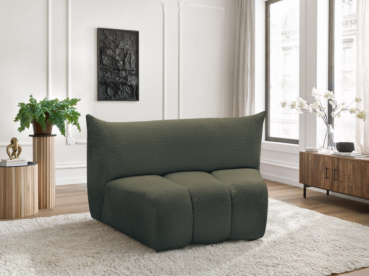 Bobochic Azra Sofamodul 1-Sitzer Bouclé-Stoff Grün