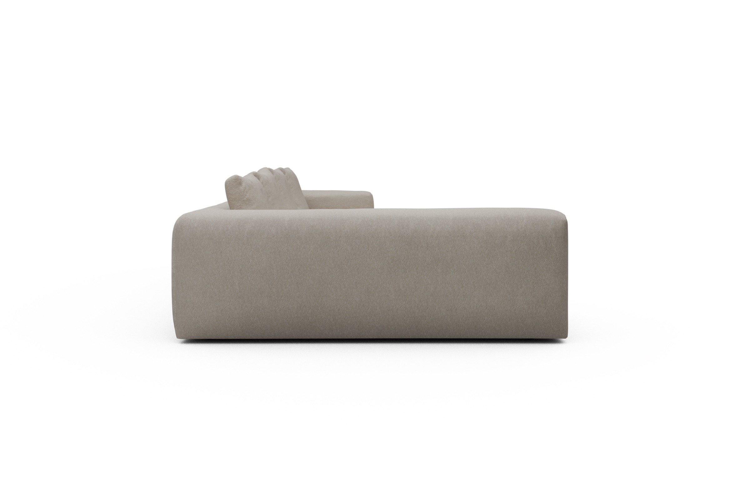 Wohnlandschaft Fred Chaiselongue rechts mit 2-Sitzer und lange Armlehne links Aivi-Lace-Beige