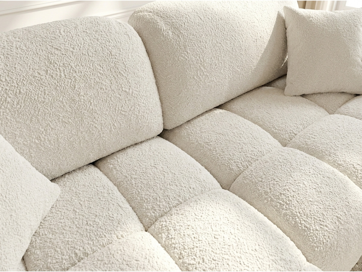 Bobochic Madison Ecksofa mit Schlaffunktion und Bettkasten Stoff Beige