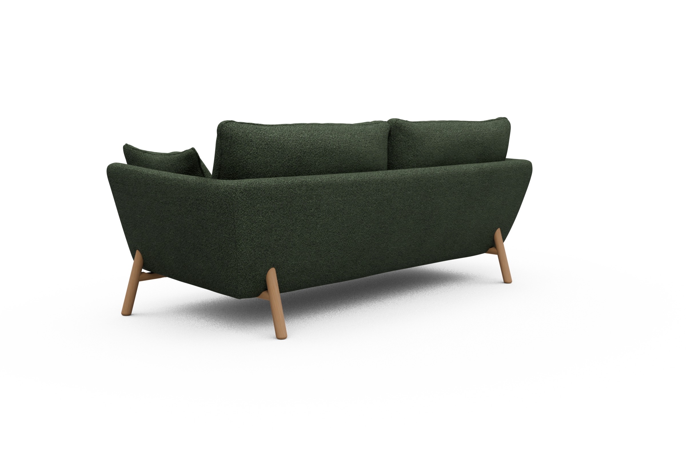 Sofa Emil 3-Sitzer Beinfarbe Eiche Natur Vanora-Deep-Green