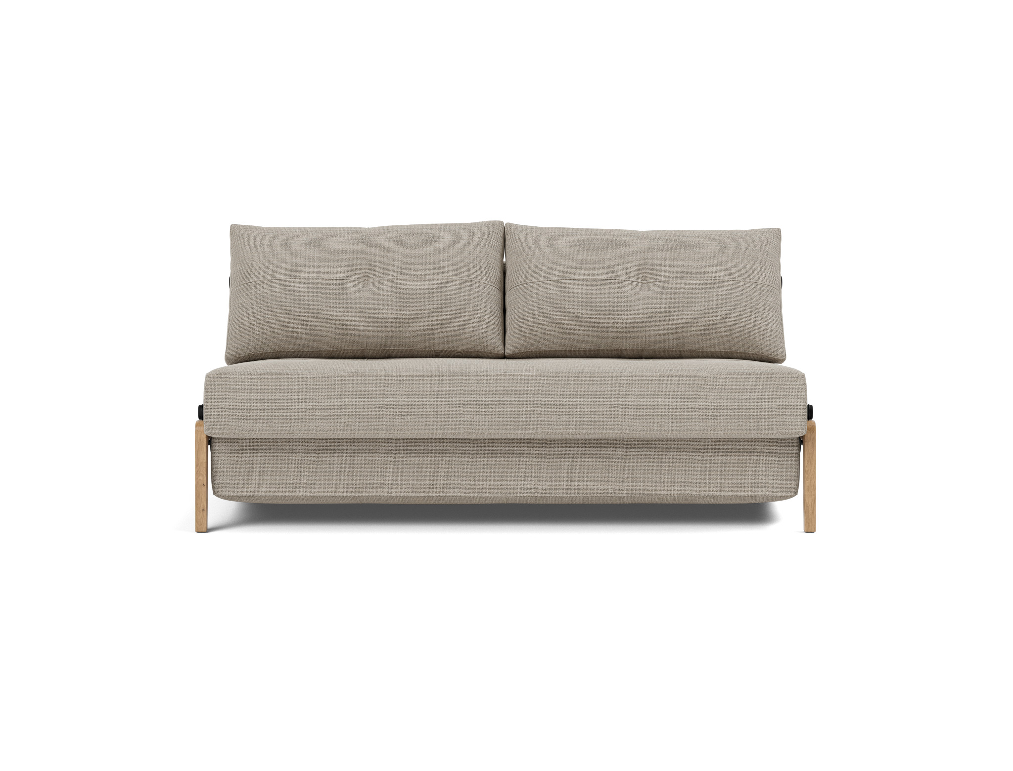Schlafsofa Cubed 160 Strukturierter Stoff Kenya 579-Gravel Beine Eiche