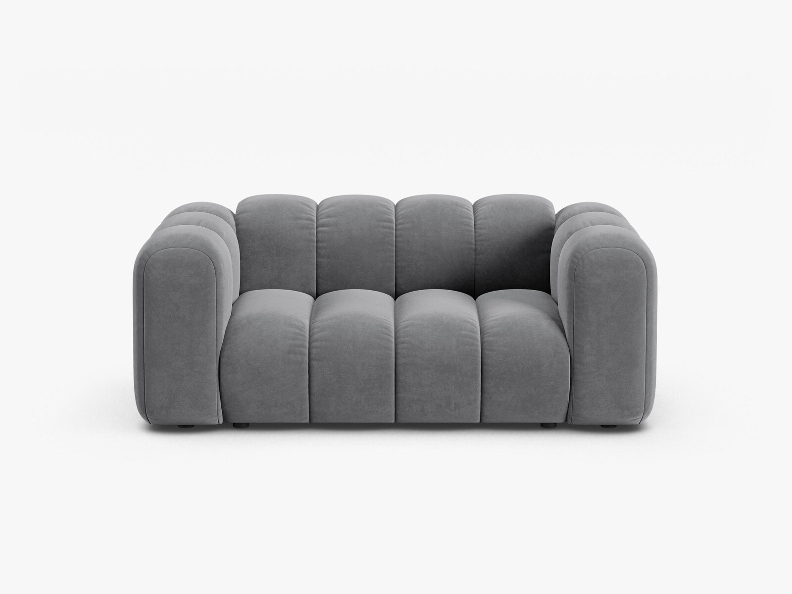 Micadoni Sofa Lupine 2-Sitzer kleine Version Samt Salvador Grau