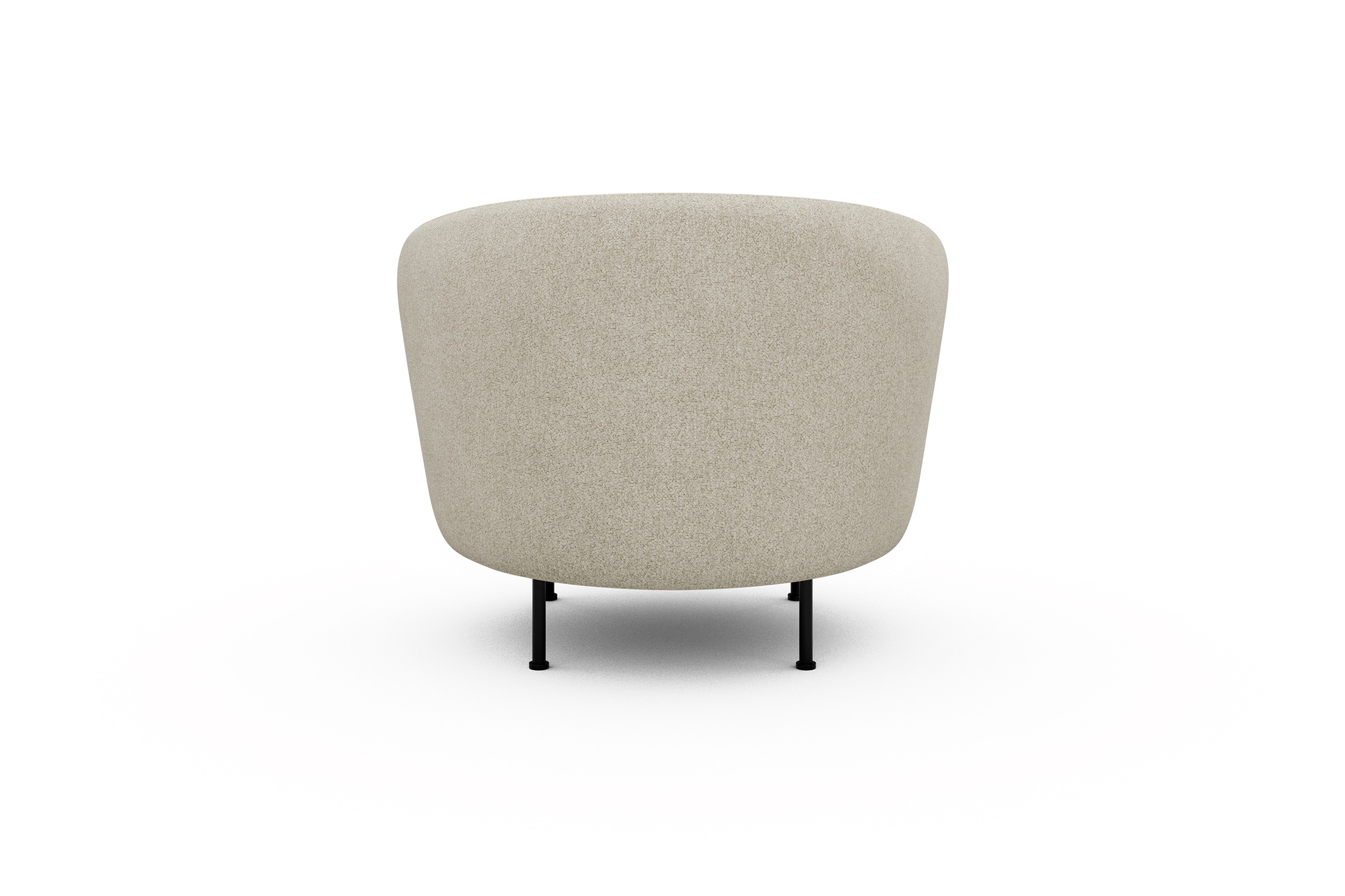 Sessel Ronda Metallbeine Schwarz Boucle-Off-White