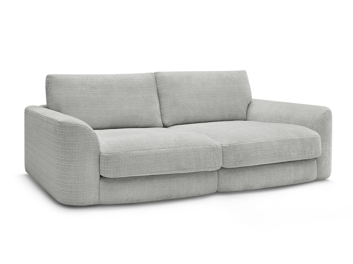 Bobochic Leonore Sofa 3-Sitzer Strukturstoff Hellgrau