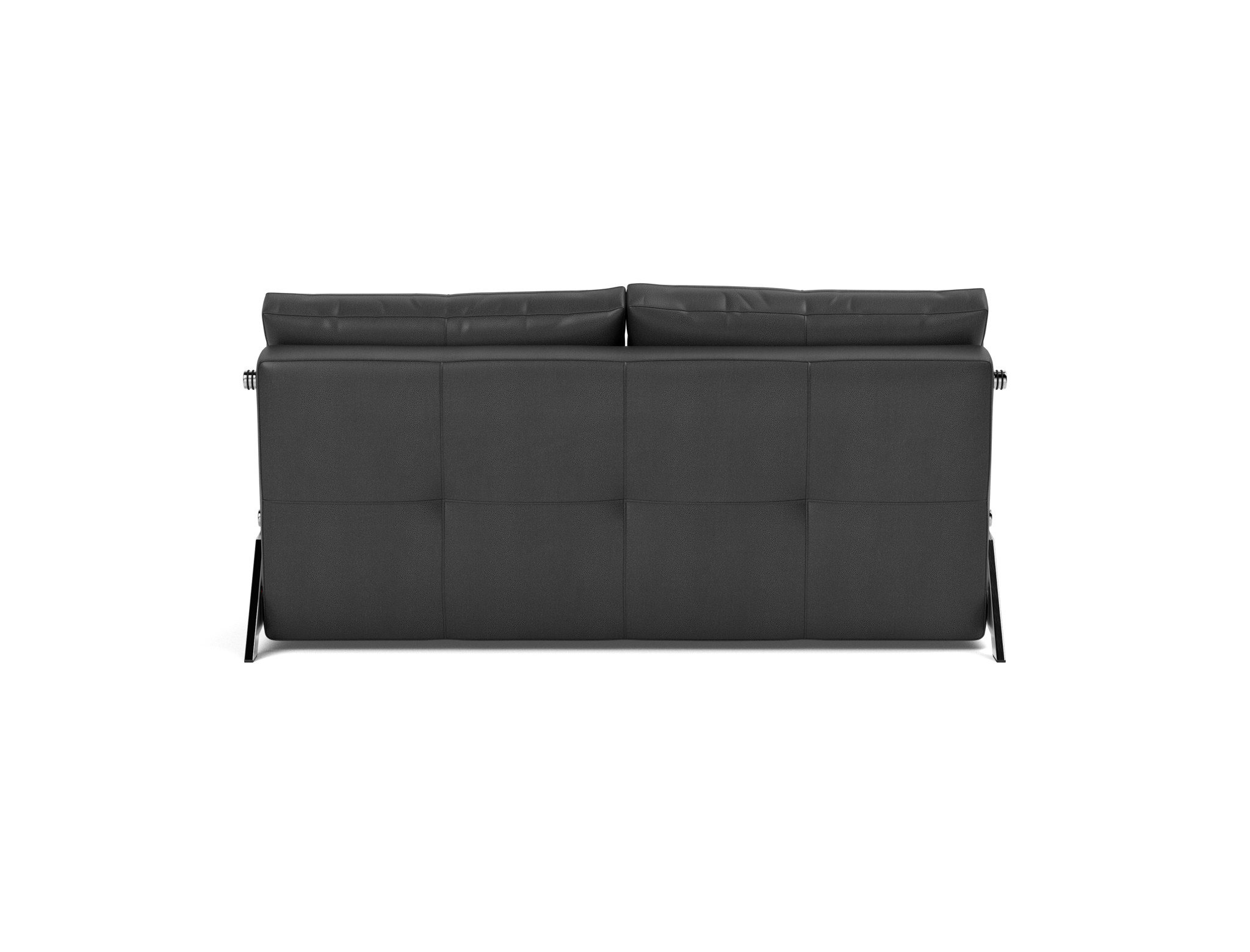 Schlafsofa Cubed 160 Lederoptik Faunal 550-Black Beine Chrom