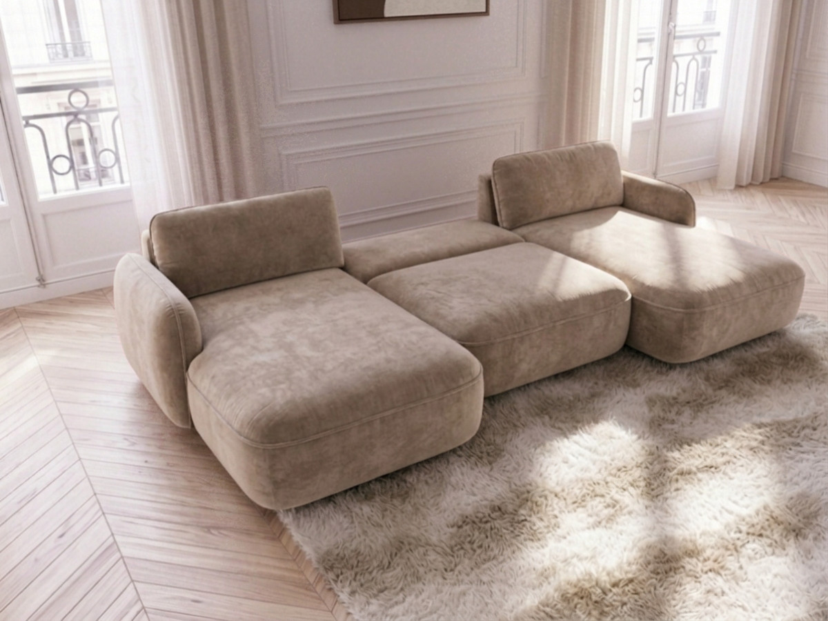 Bobochic Celeste Wohnlandschaft Chenille Beige