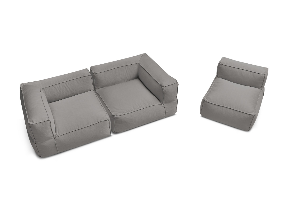 Bobochic Giulia Gartensofa 3-Sitzer Stoff Dunkelgrau