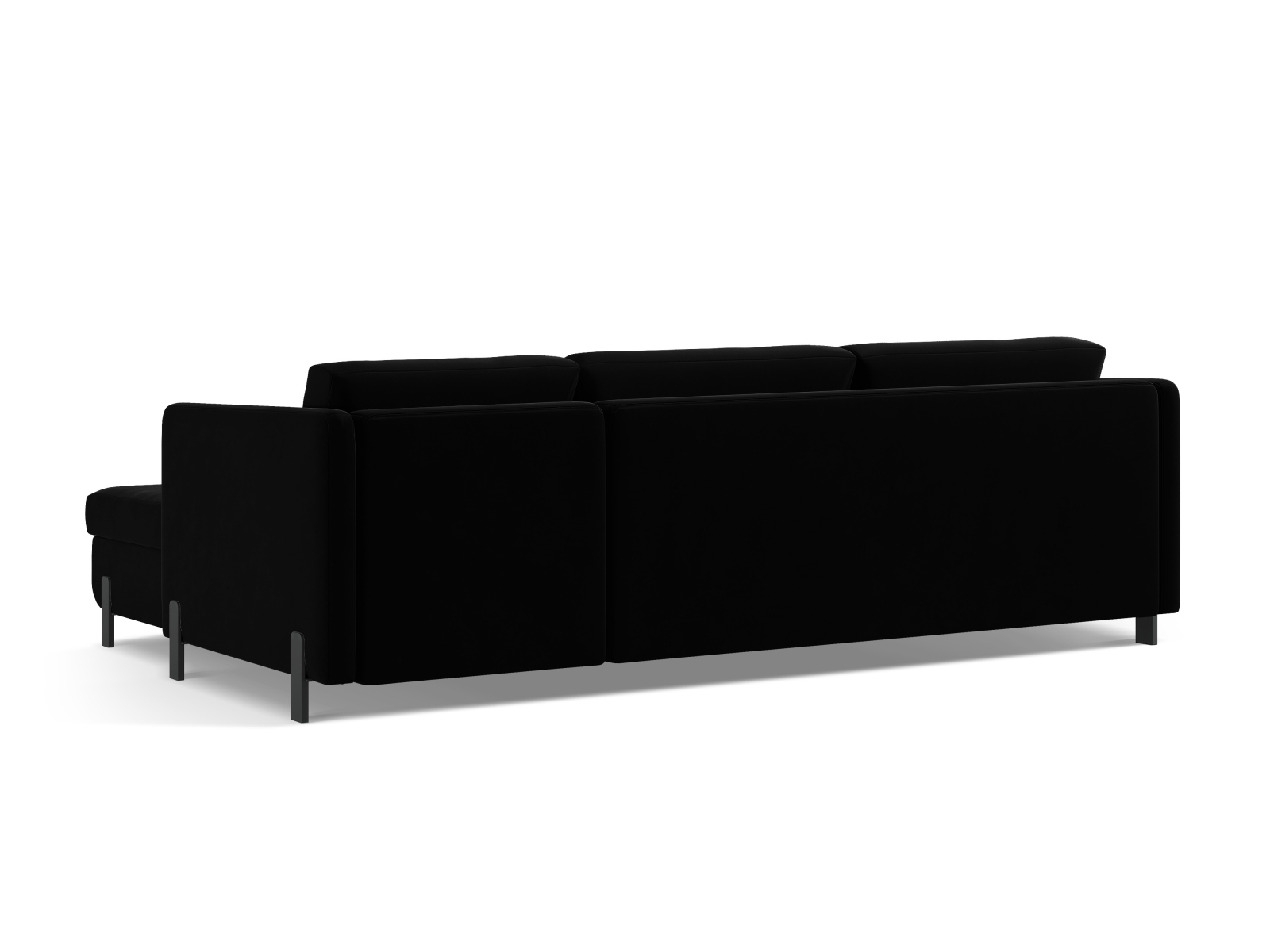 Micadoni Schlaf-Ecksofa Gloria 5-Sitzer Links Samt Schwarz 205x160